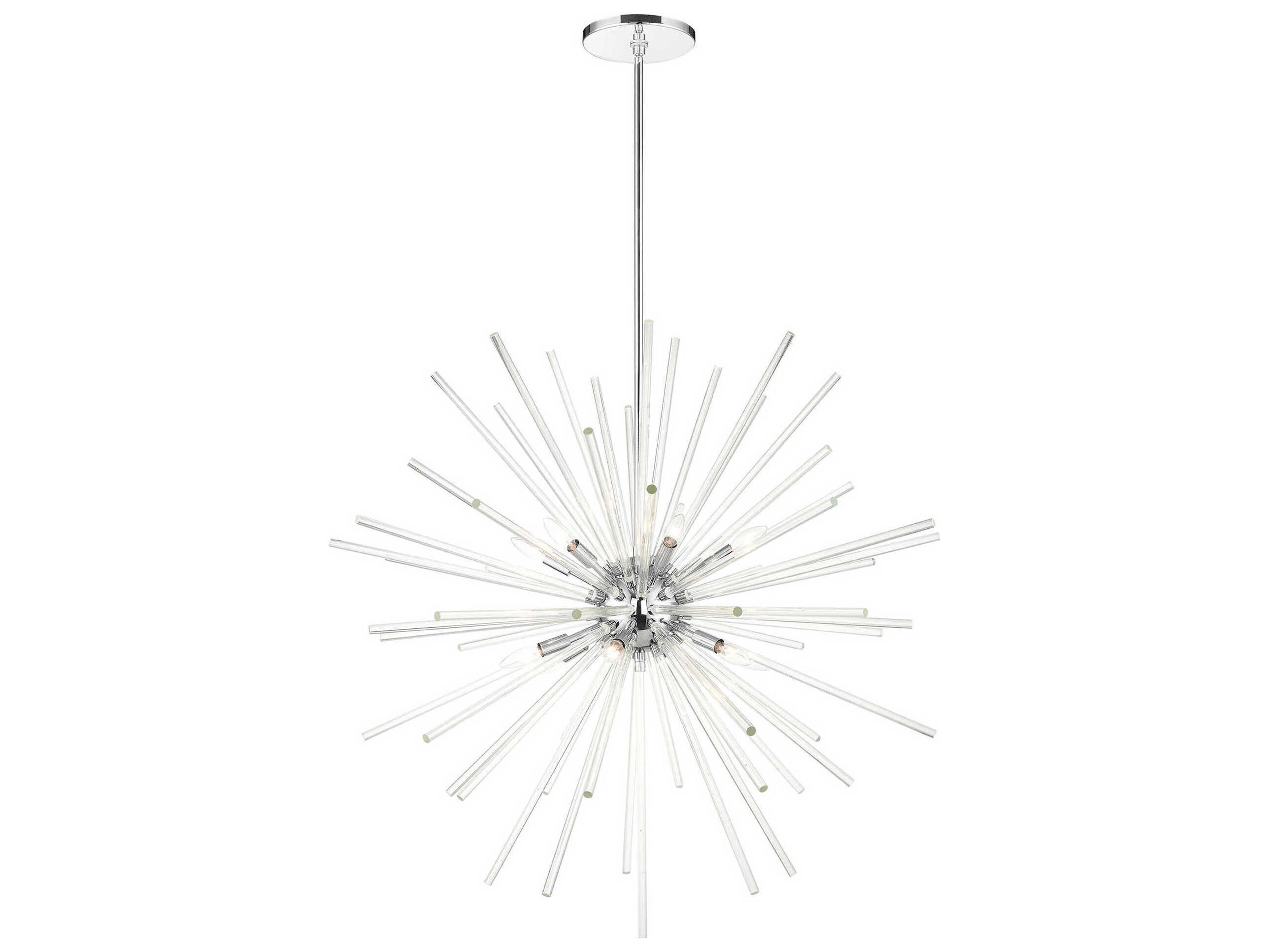 Utopia 12-Light Polished Chrome Crystal Sputnik Pendant