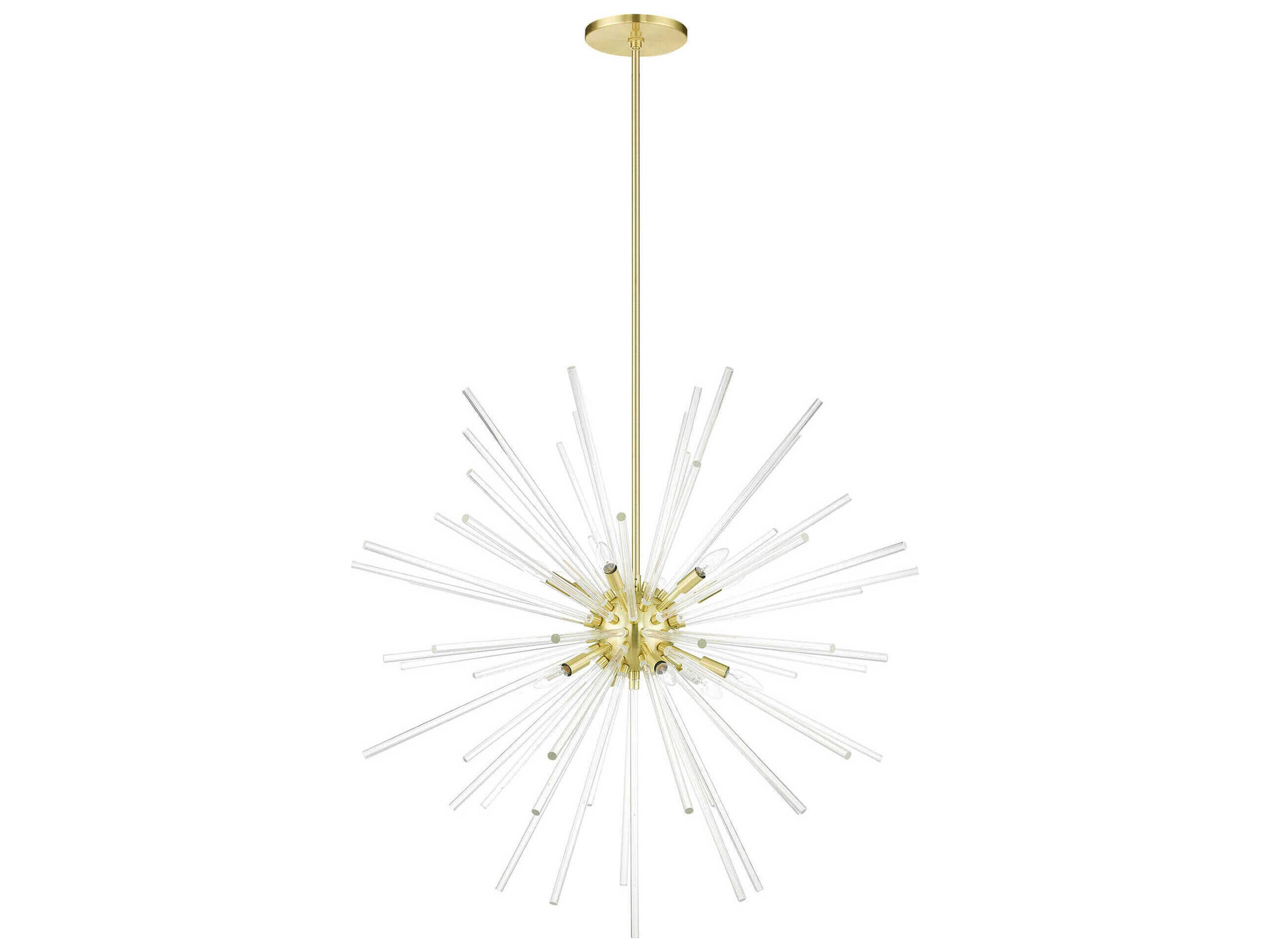 Livex Lighting Utopia 12-Light Satin Brass Crystal Sputnik Pendant