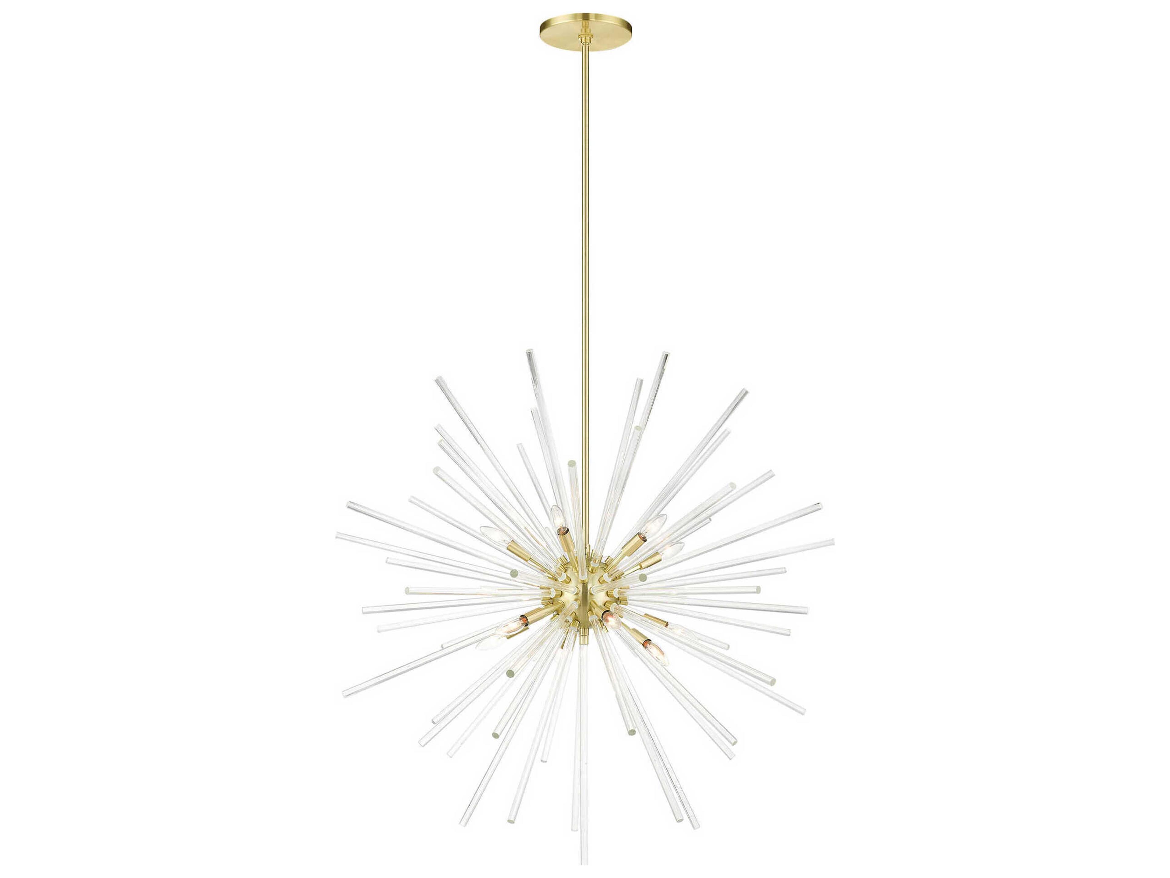 Livex Lighting Utopia 12-Light Satin Brass Crystal Sputnik Pendant