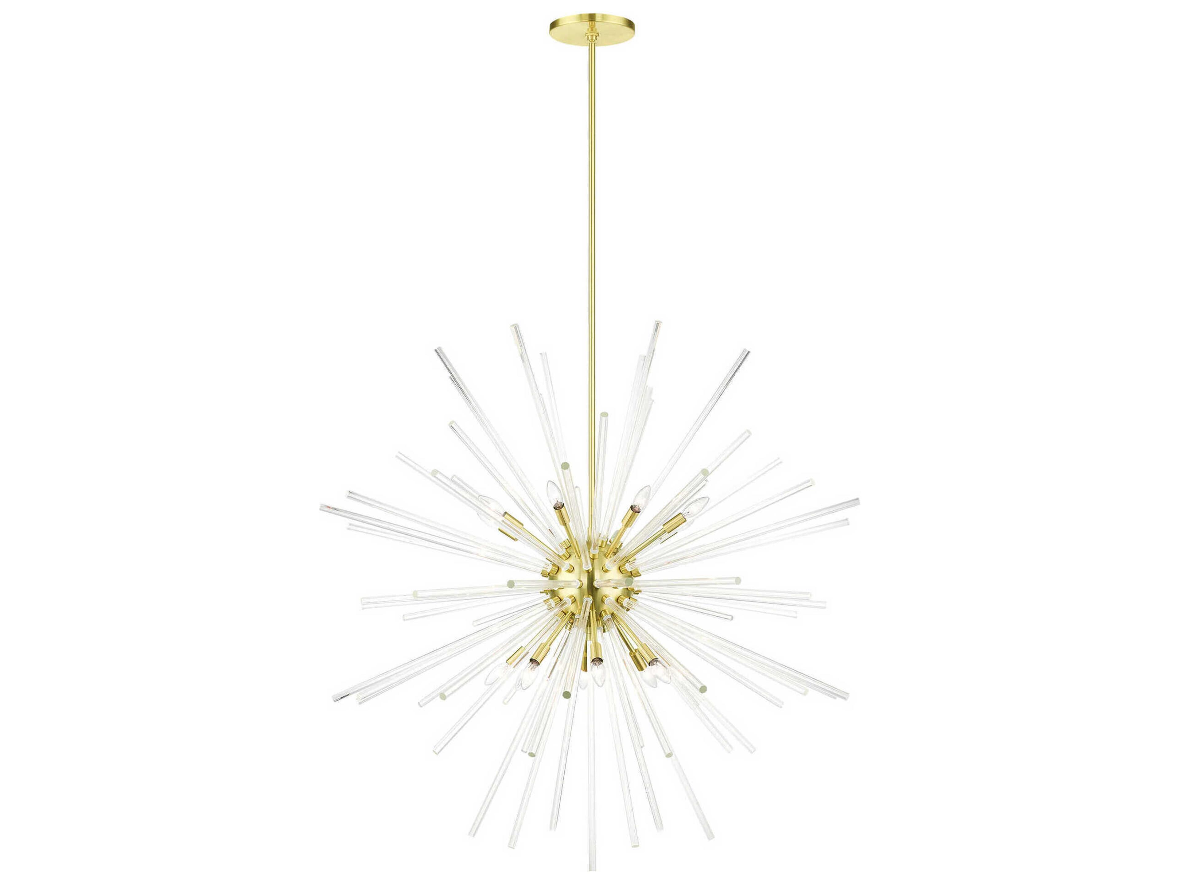 Utopia 16-Light6-Light Satin Brass Crystal Sputnik Pendant