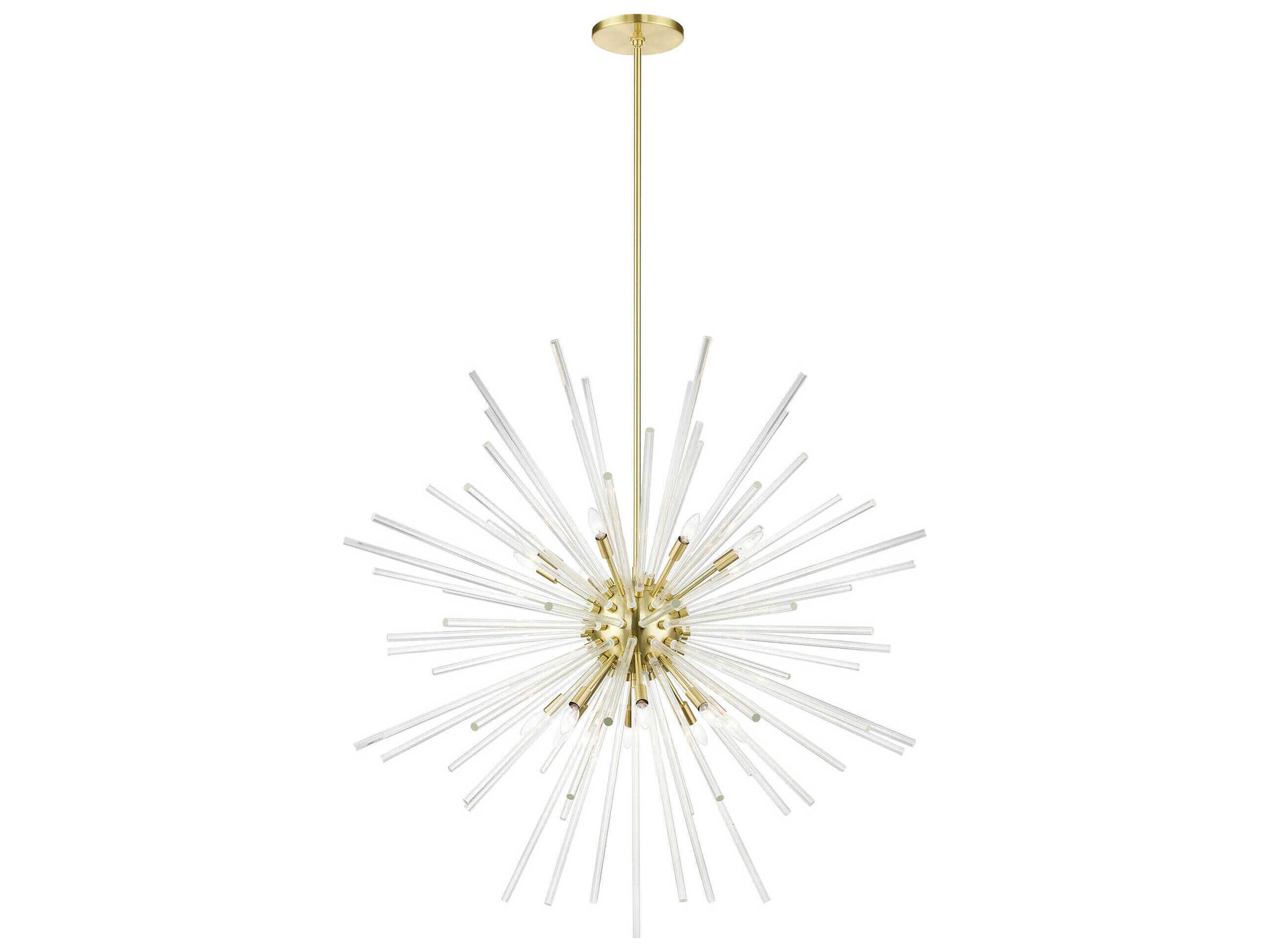 Livex Lighting Utopia 16-Light6-Light Satin Brass Crystal Sputnik Pendant
