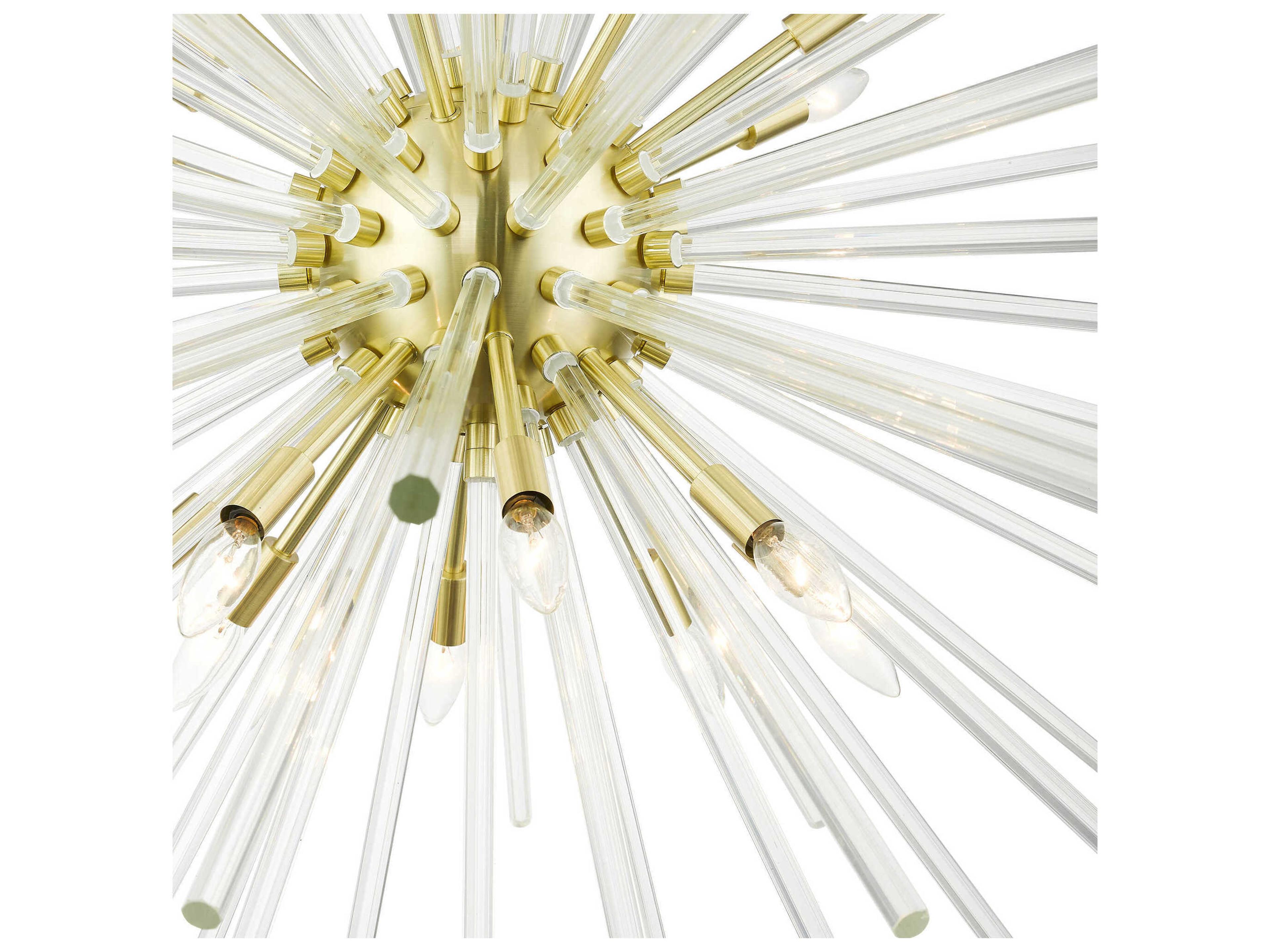 Livex Lighting Utopia 16-Light6-Light Satin Brass Crystal Sputnik Pendant