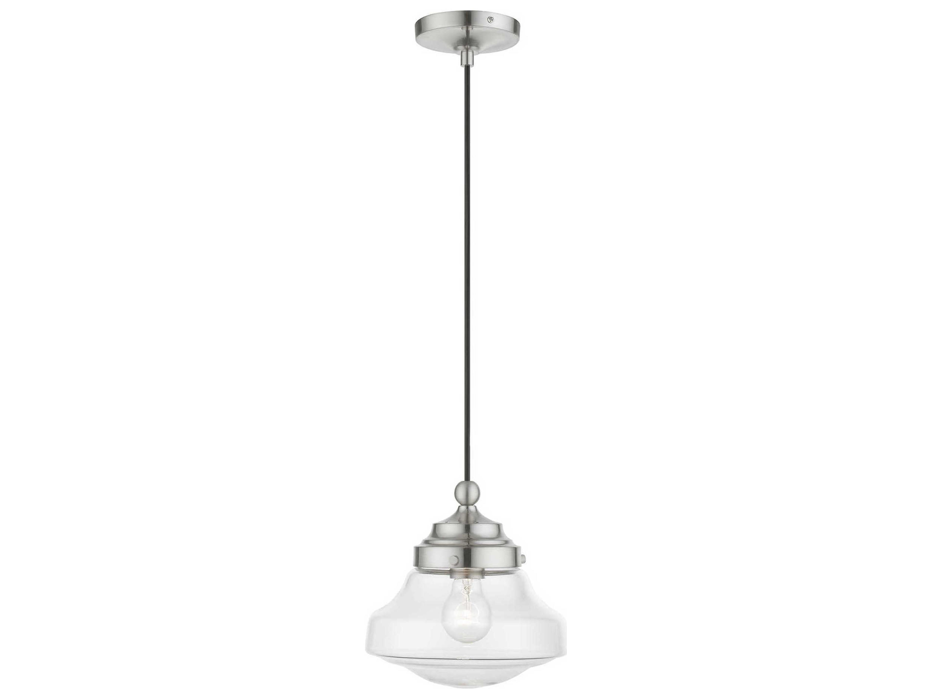 Avondale 1-Light Brushed Nickel Glass Mini Pendant