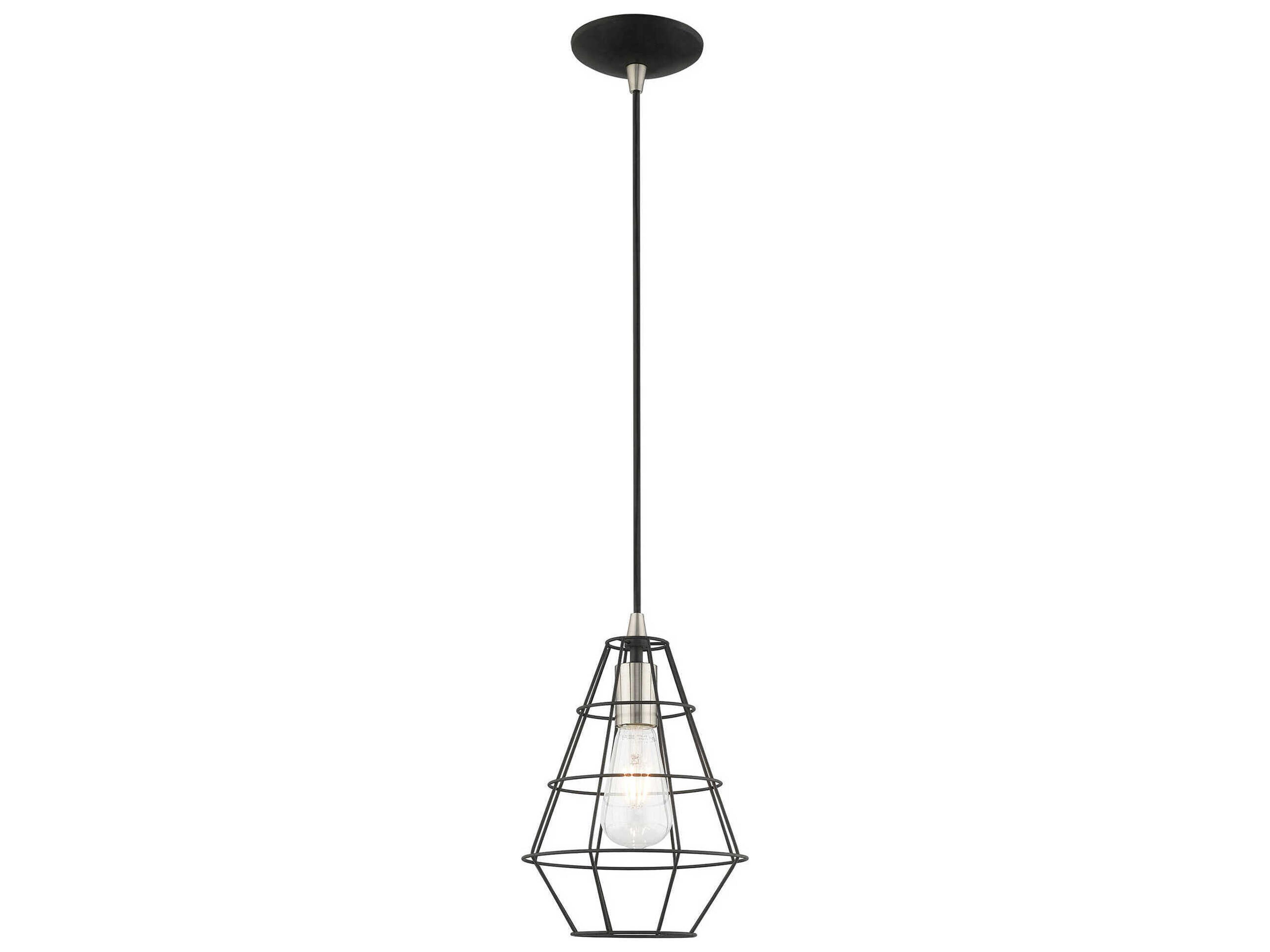 Geometric 1-Light Black Mini Pendant