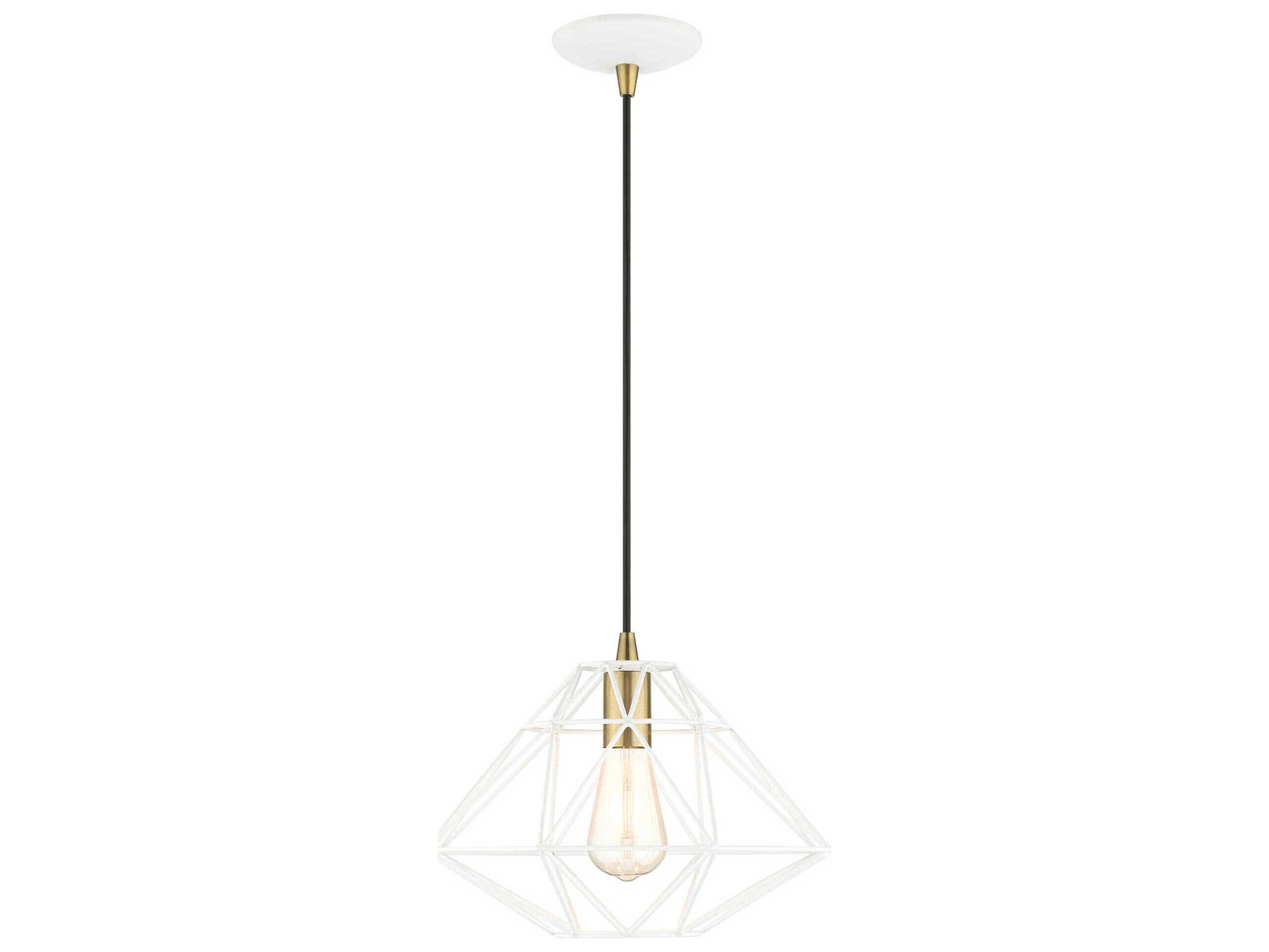 Geometric 1-Light White Pendant