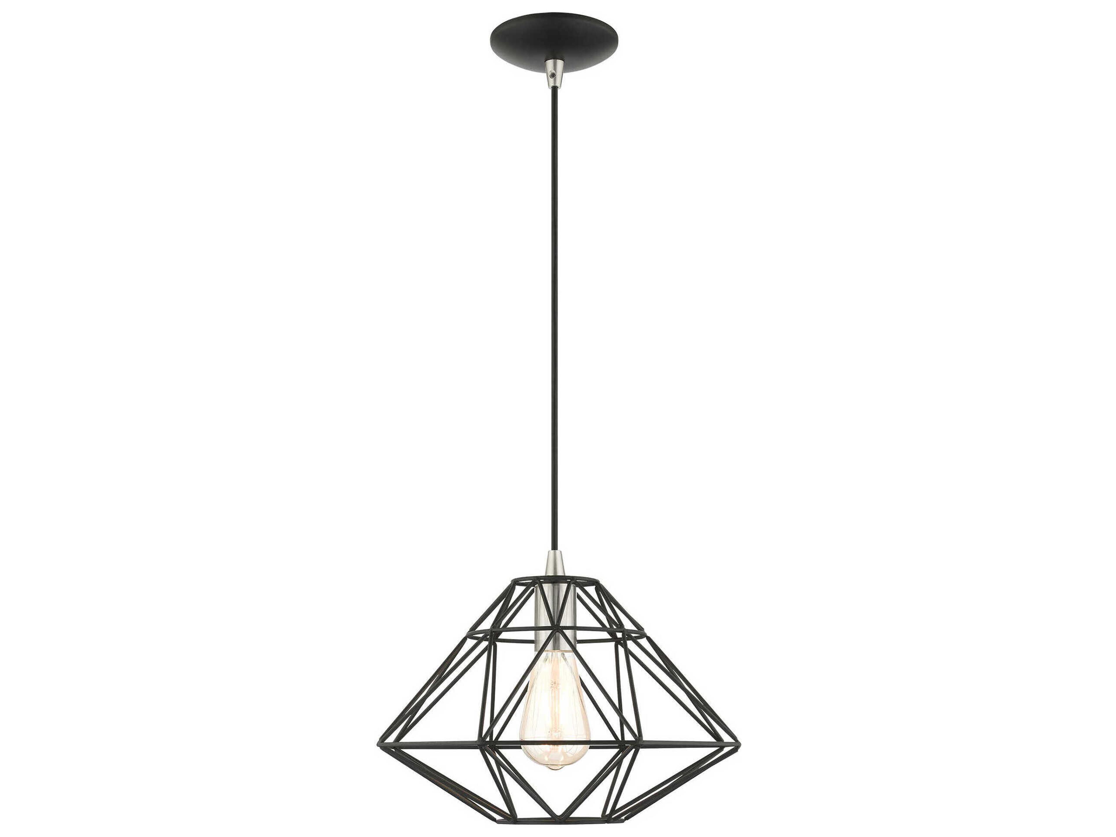 Geometric 1-Light Black Pendant