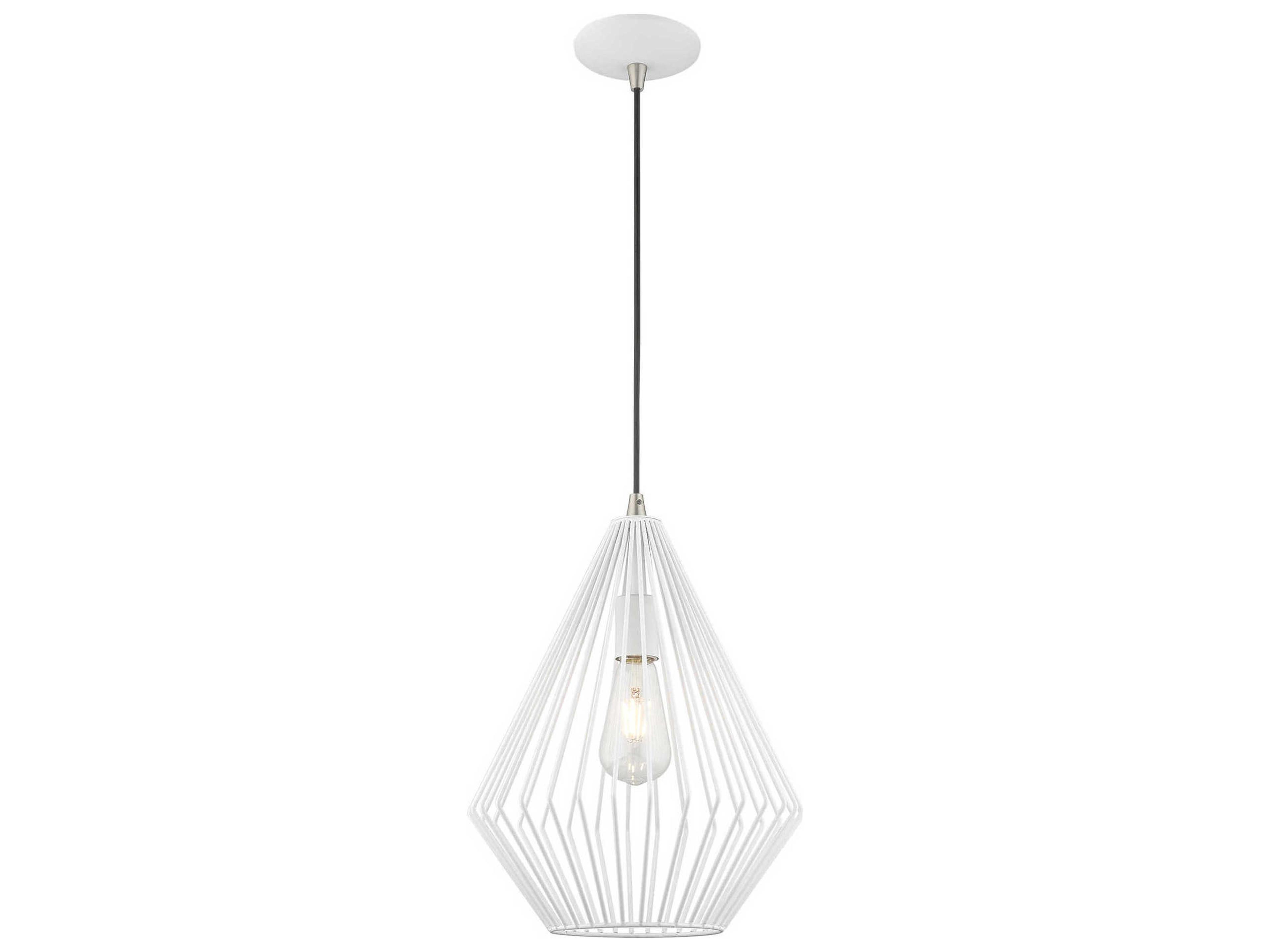 Geometric 1-Light White Mini Pendant