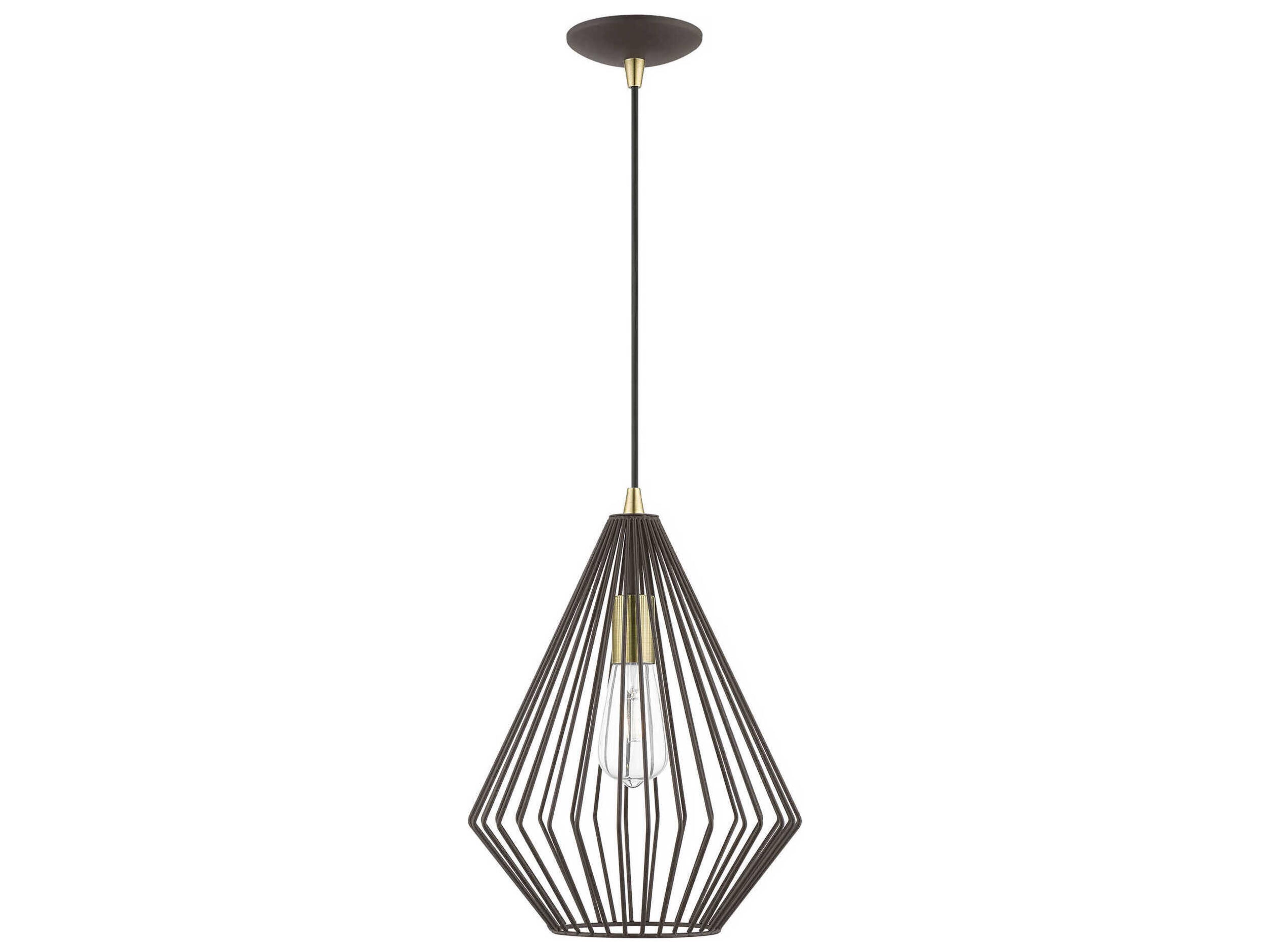 Linz 1-Light Bronze Antique Brass Mini Pendant