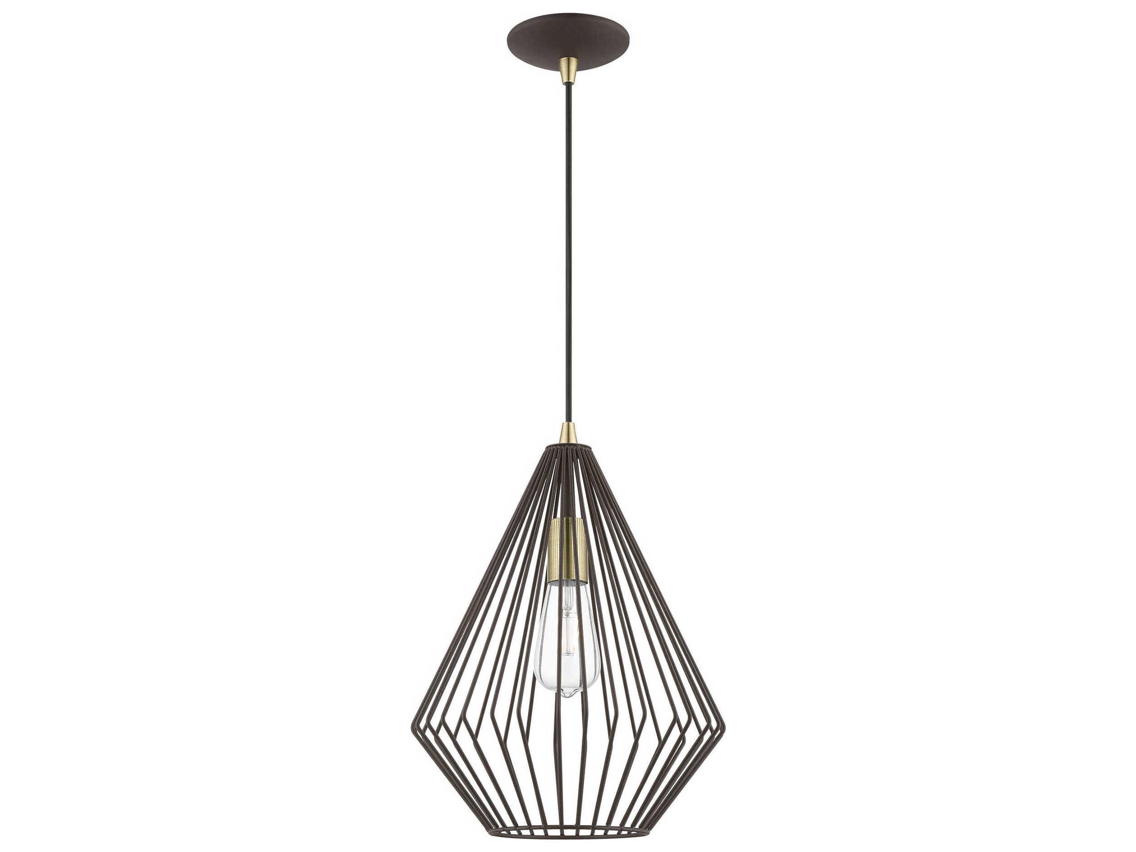 Livex Lighting Linz 1-Light Bronze Antique Brass Mini Pendant