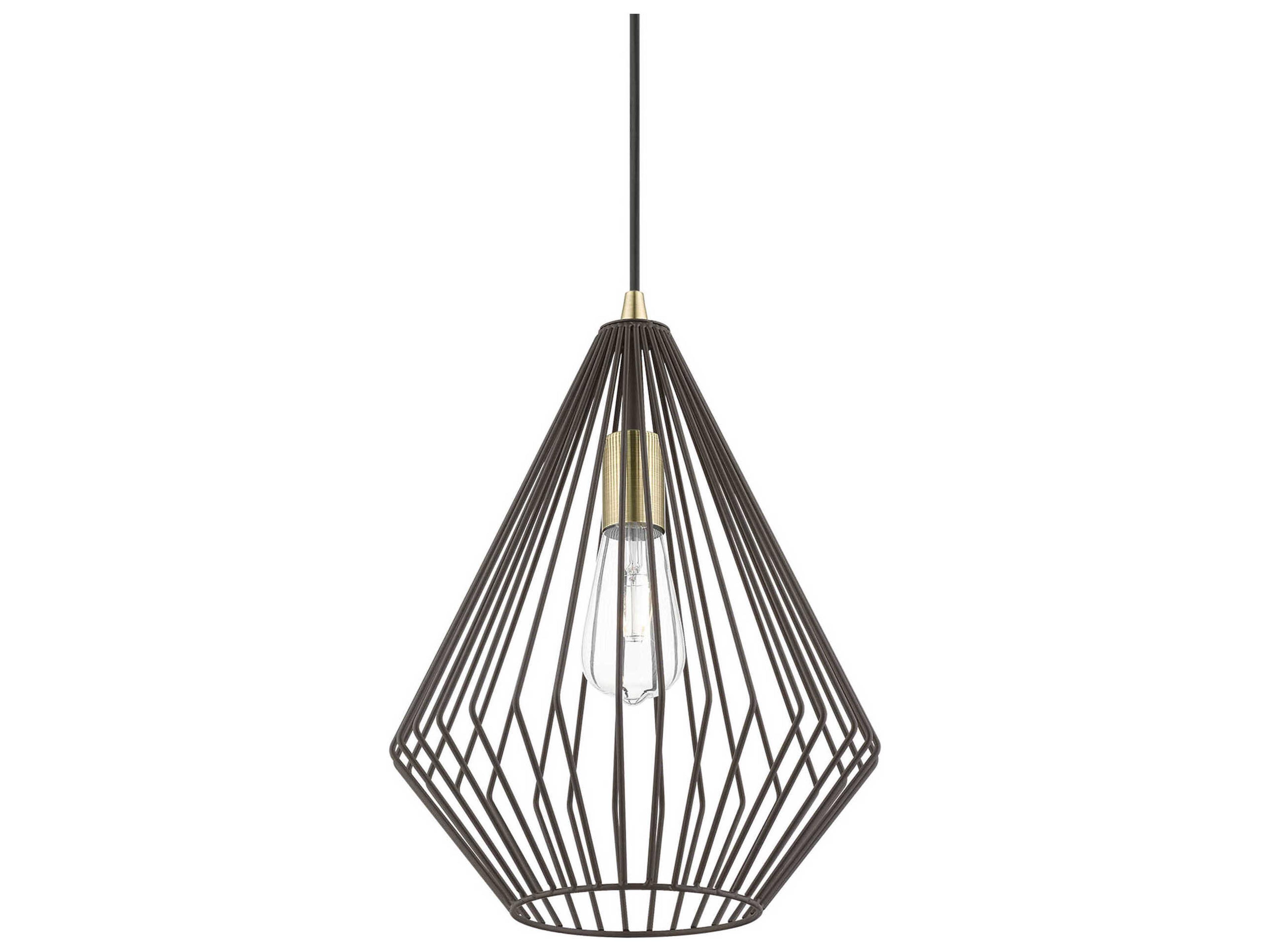 Livex Lighting Linz 1-Light Bronze Antique Brass Mini Pendant