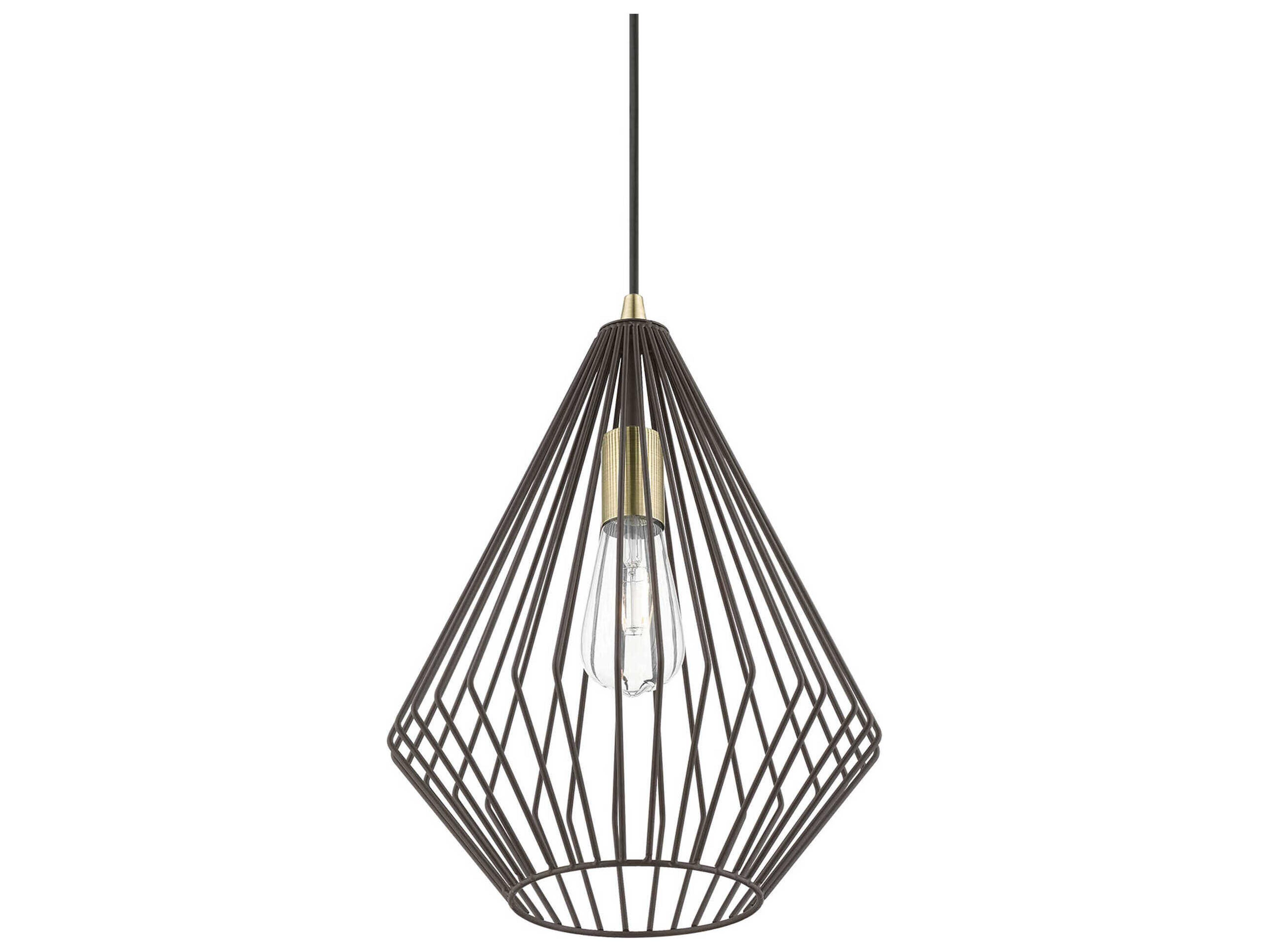 Livex Lighting Linz 1-Light Bronze Antique Brass Mini Pendant