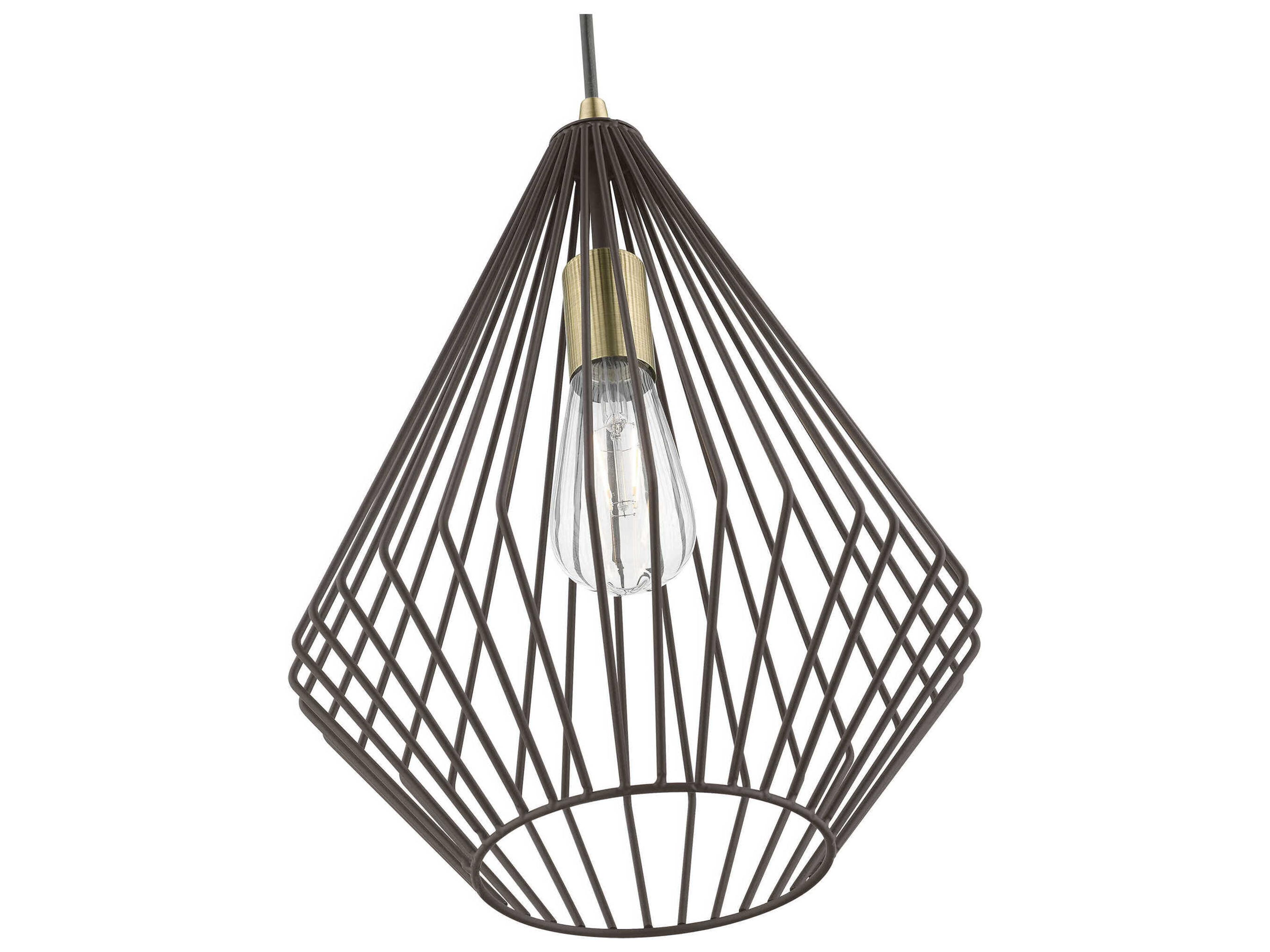 Livex Lighting Linz 1-Light Bronze Antique Brass Mini Pendant