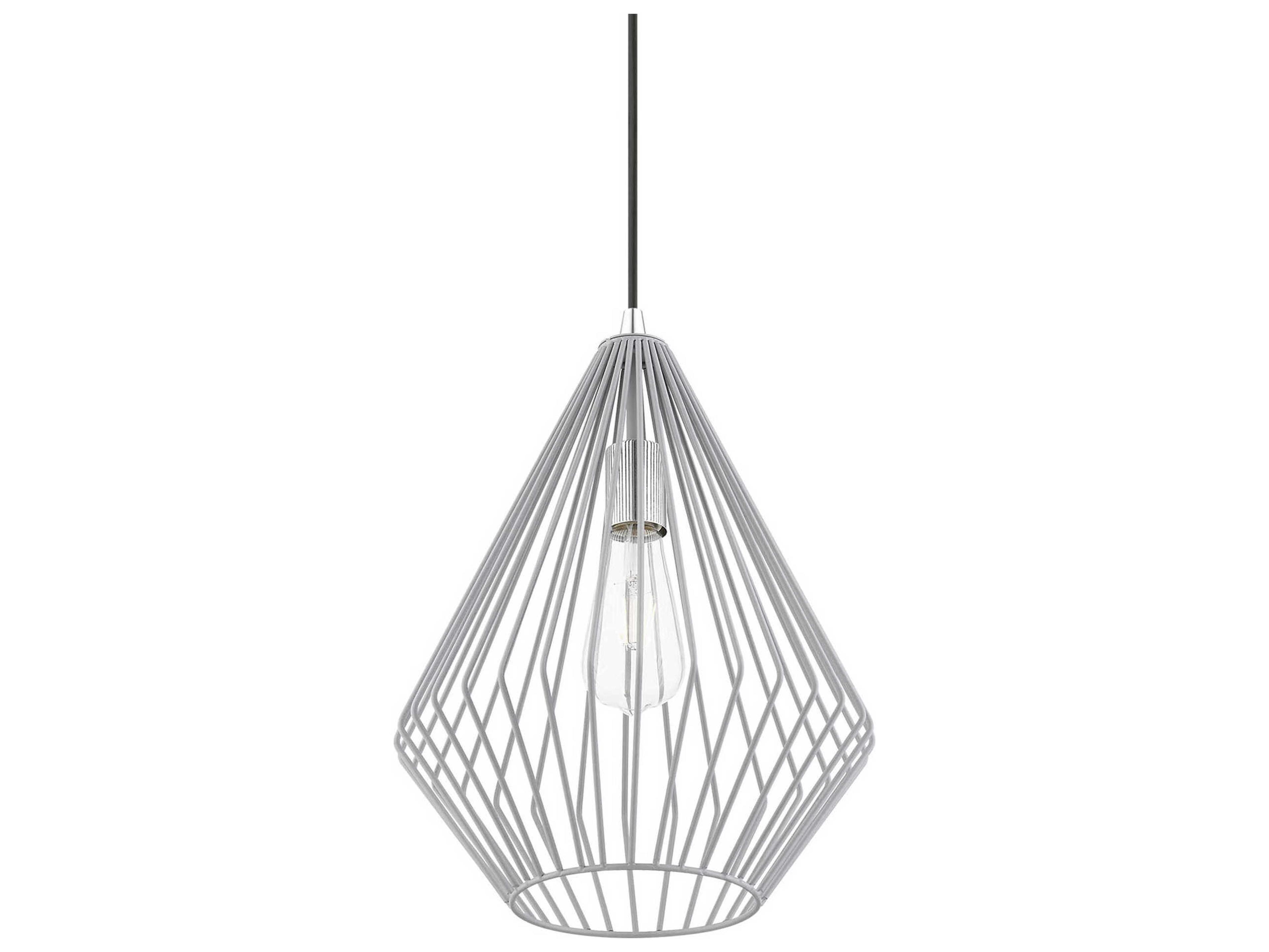 Livex Lighting Linz 1-Light Nordic Gray Polished Chrome Mini Pendant