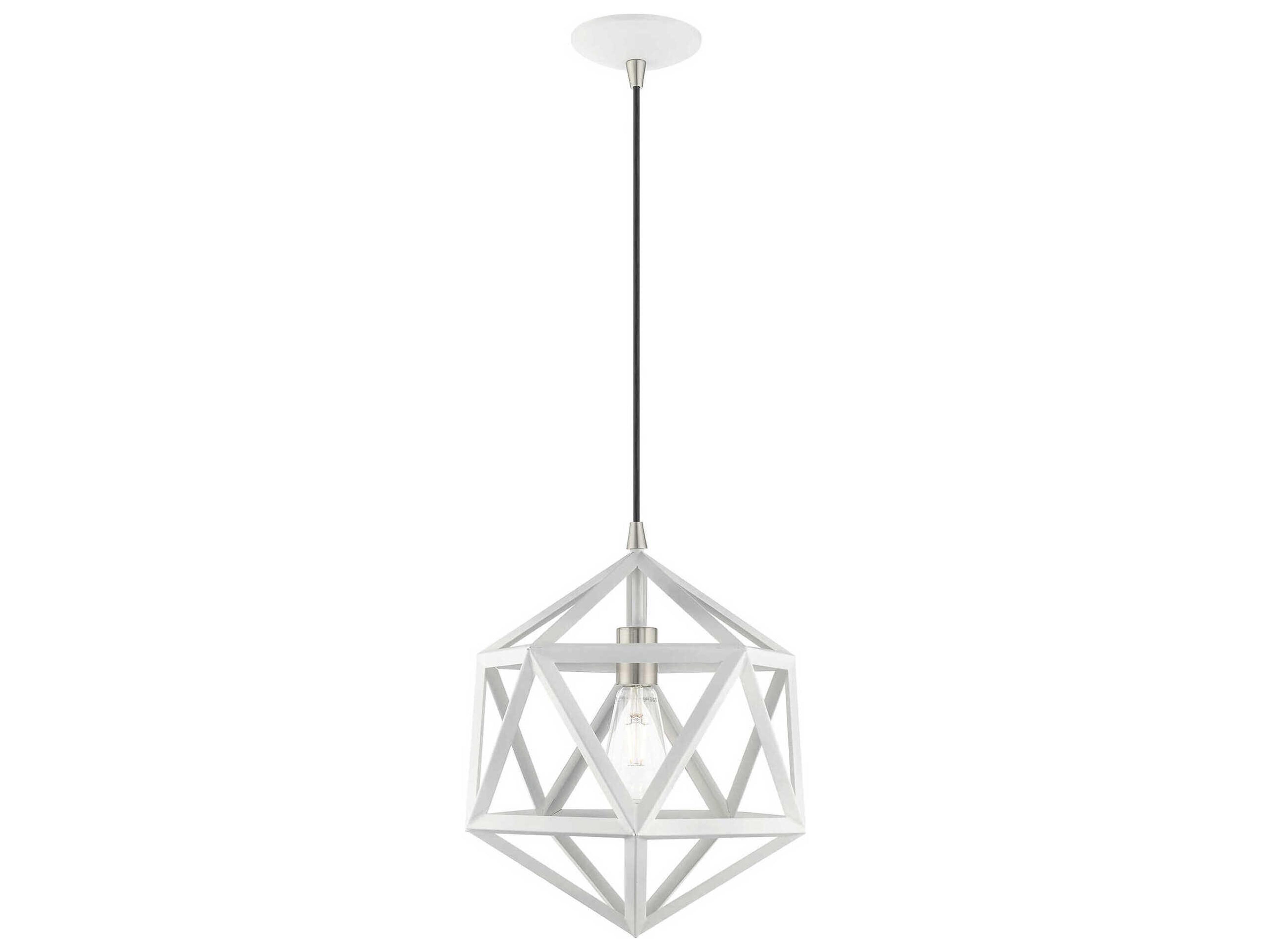 Geometric 1-Light White Pendant