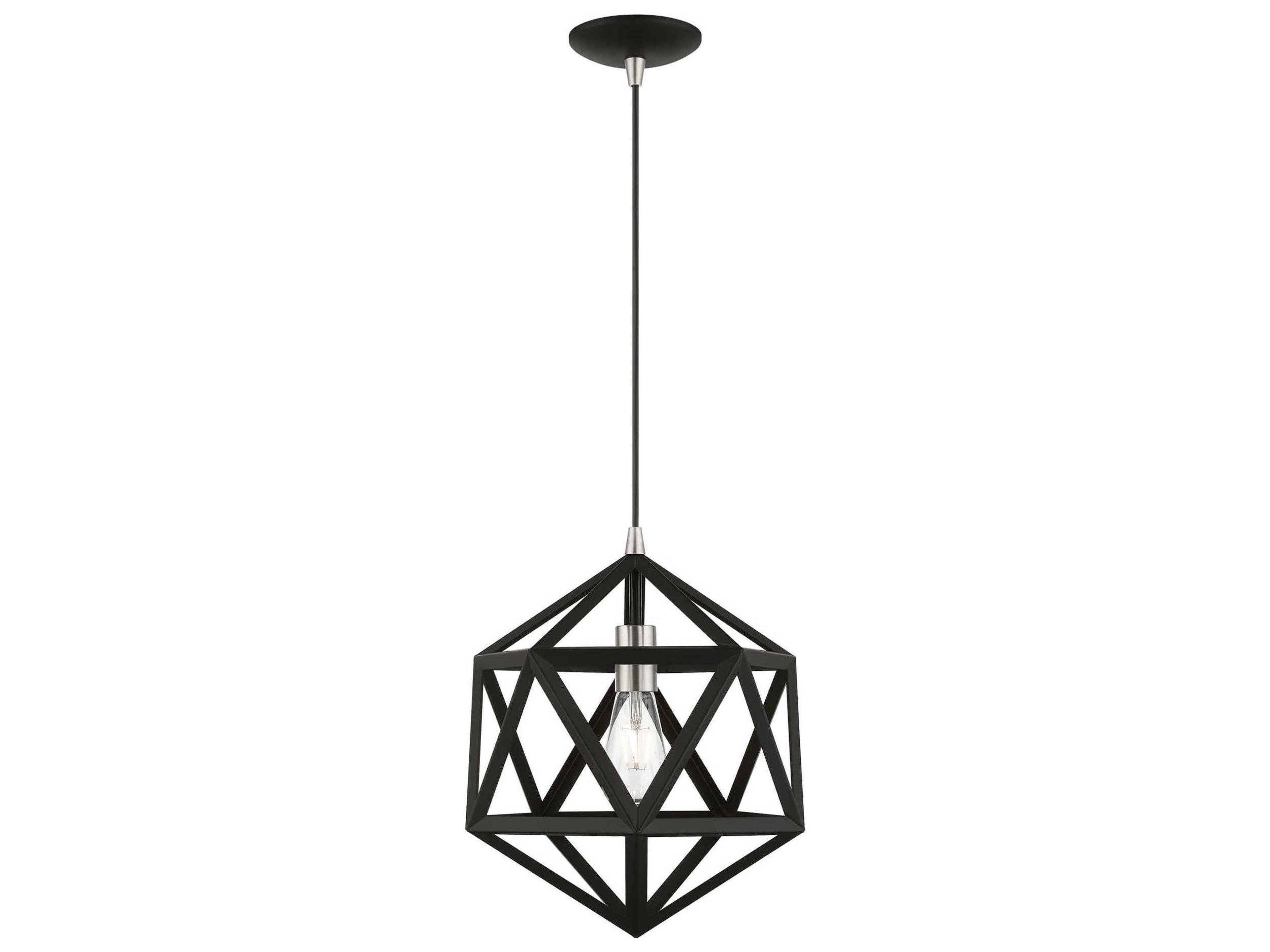 Ashland 1-Light Black Brushed Nickel Geometric Pendant