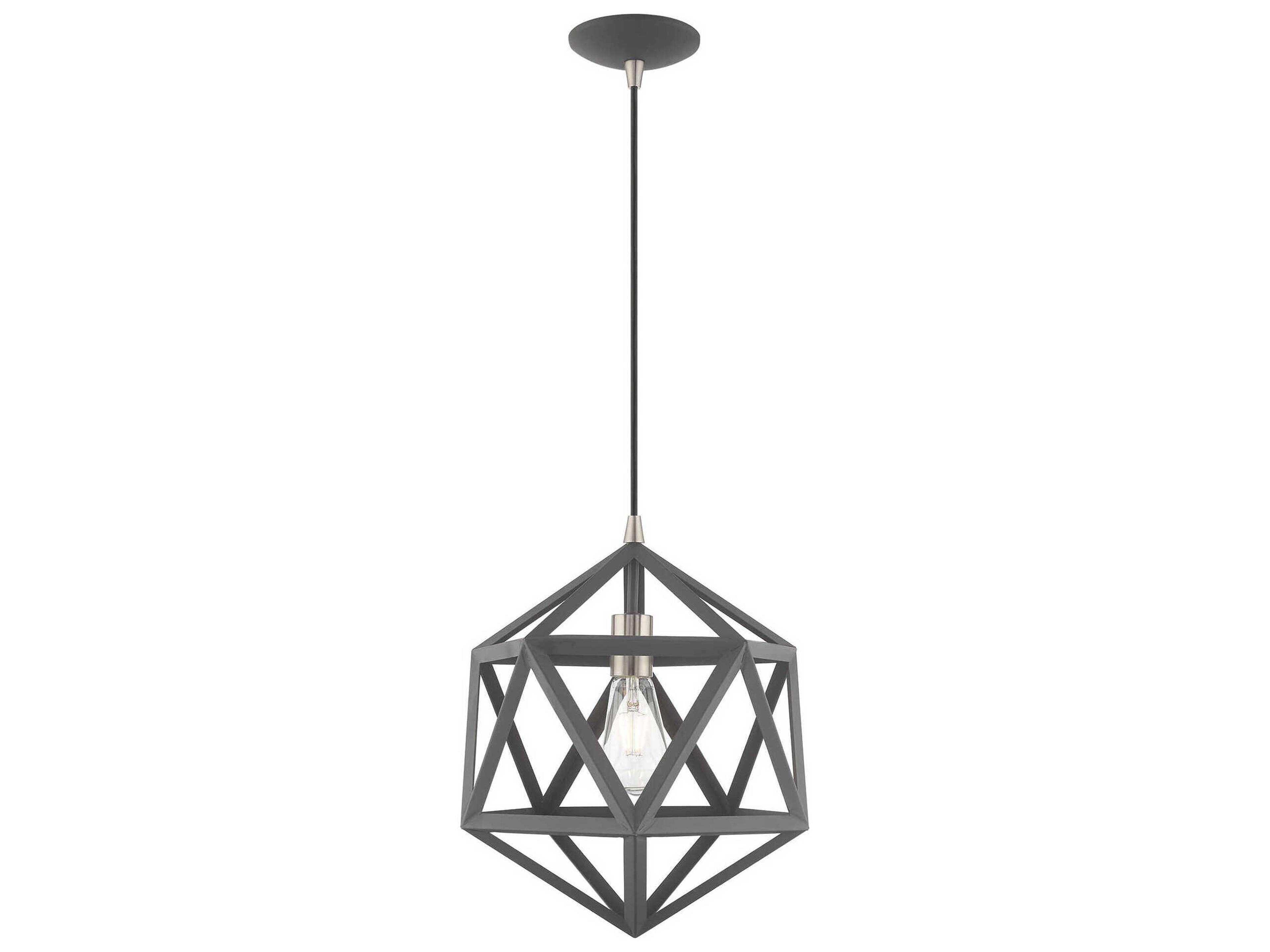 Geometric 1-Light Scandinavian Gray Pendant