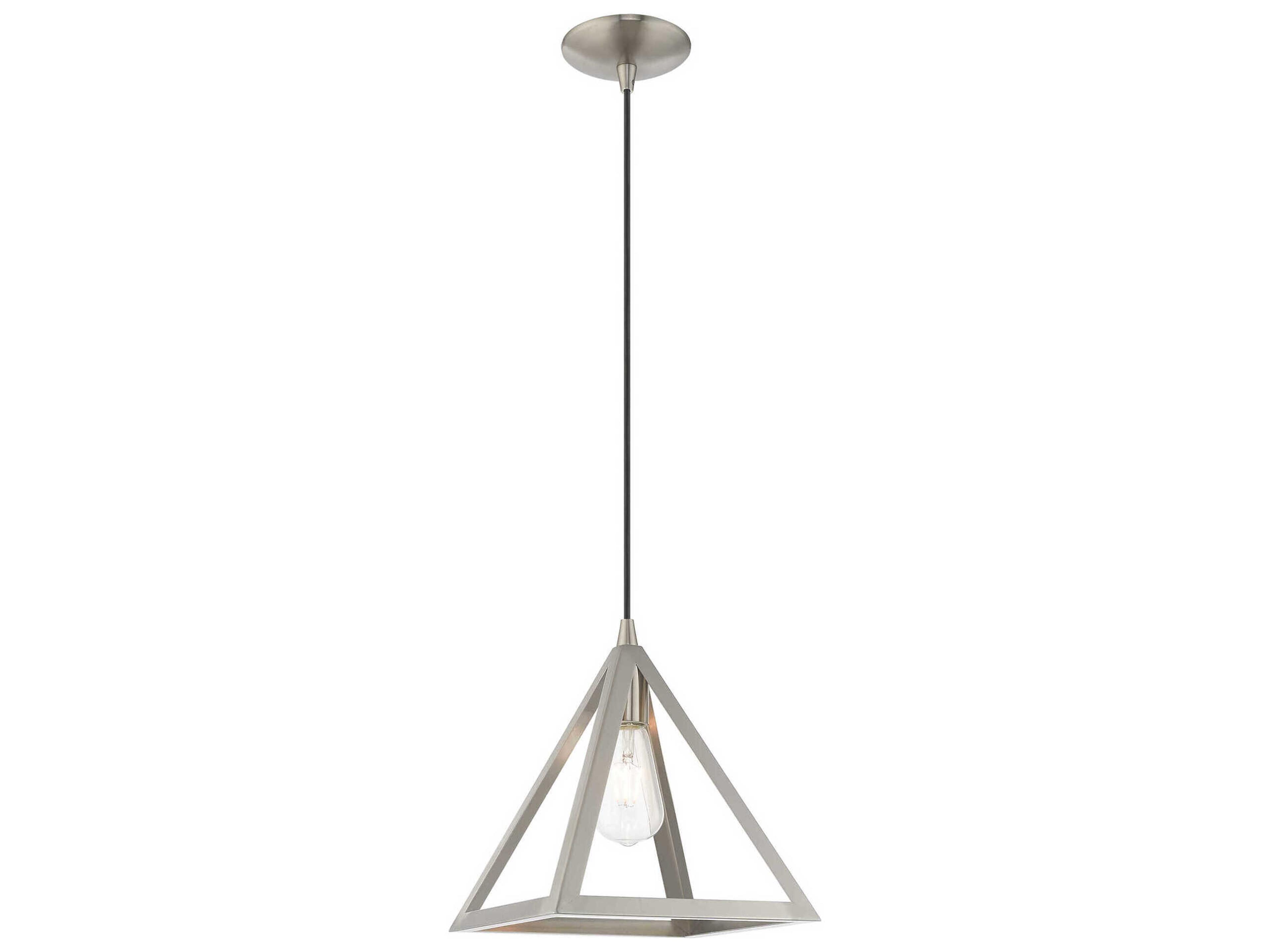 Geometric 1-Light Brushed Nickel Pendant