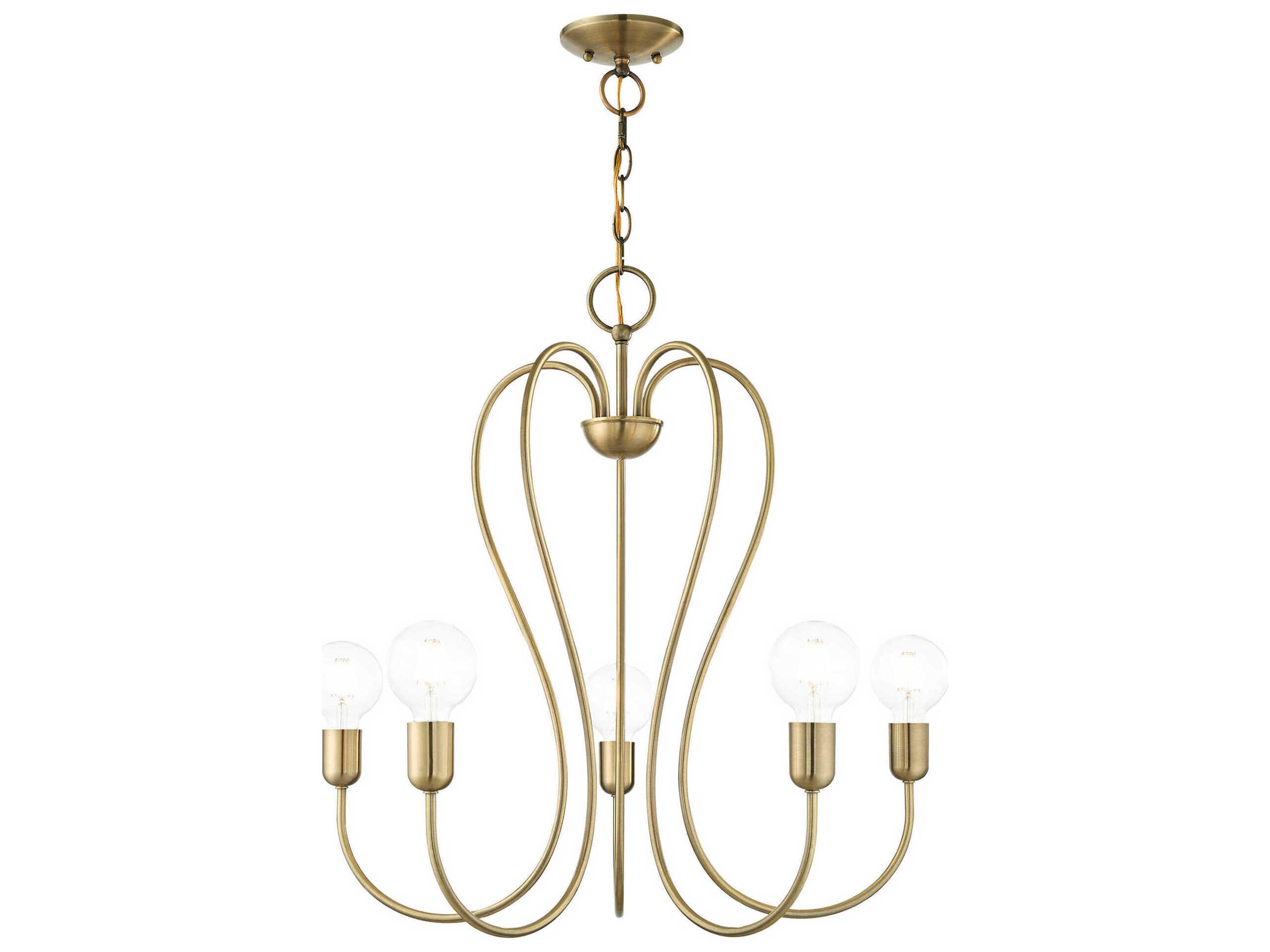 Lucerne 5-Light Antique Brass Chandelier