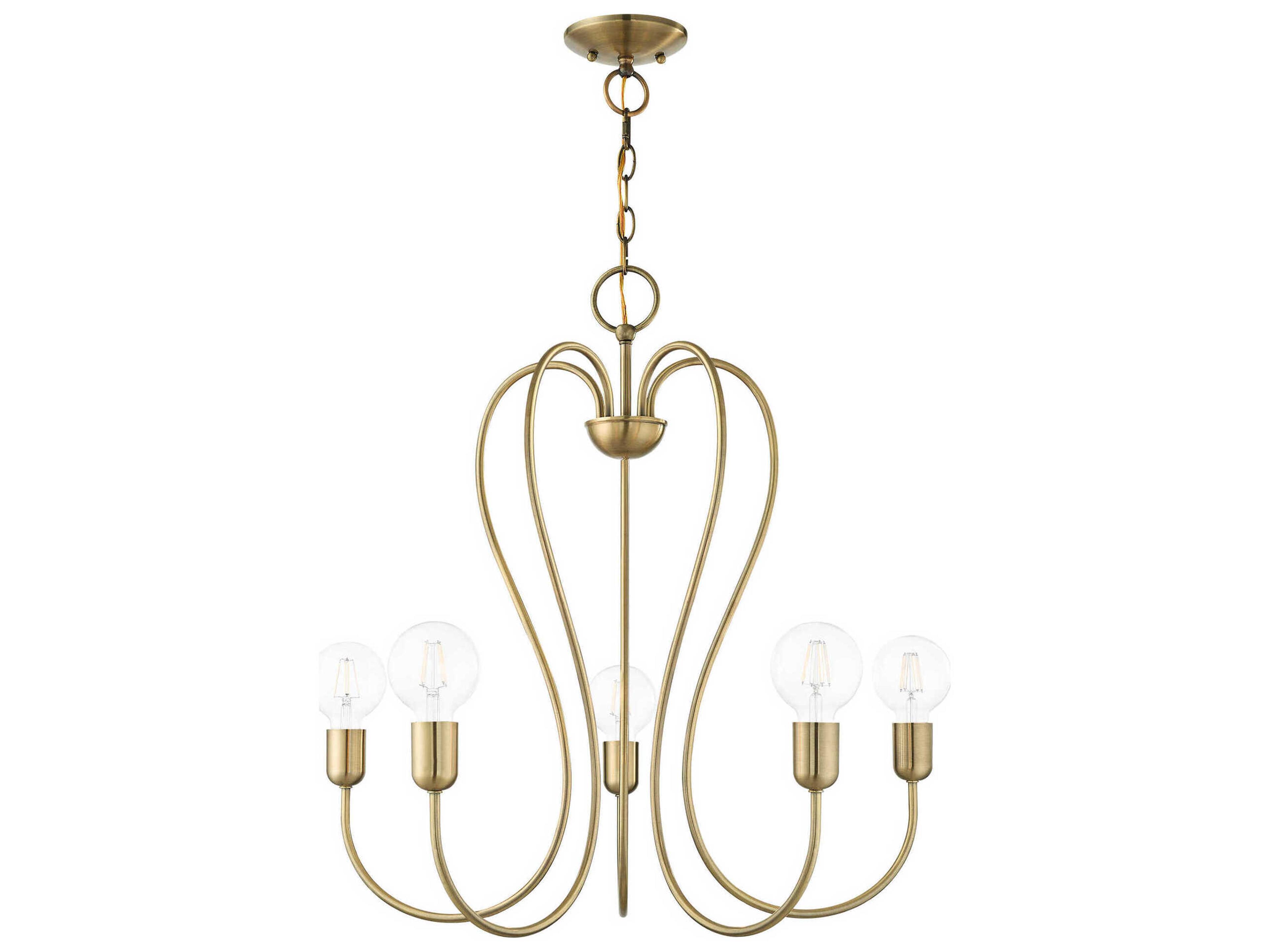 Livex Lighting Lucerne 5-Light Antique Brass Chandelier