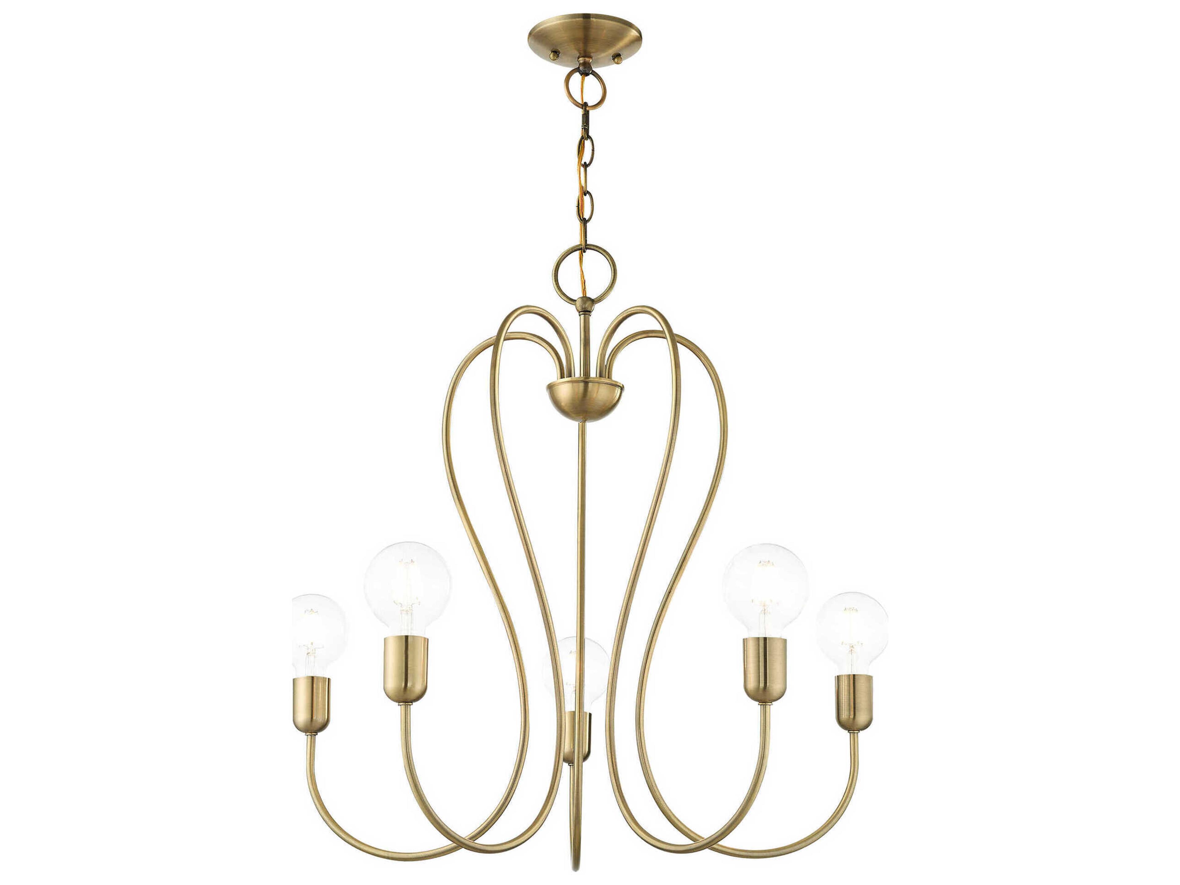 Livex Lighting Lucerne 5-Light Antique Brass Chandelier