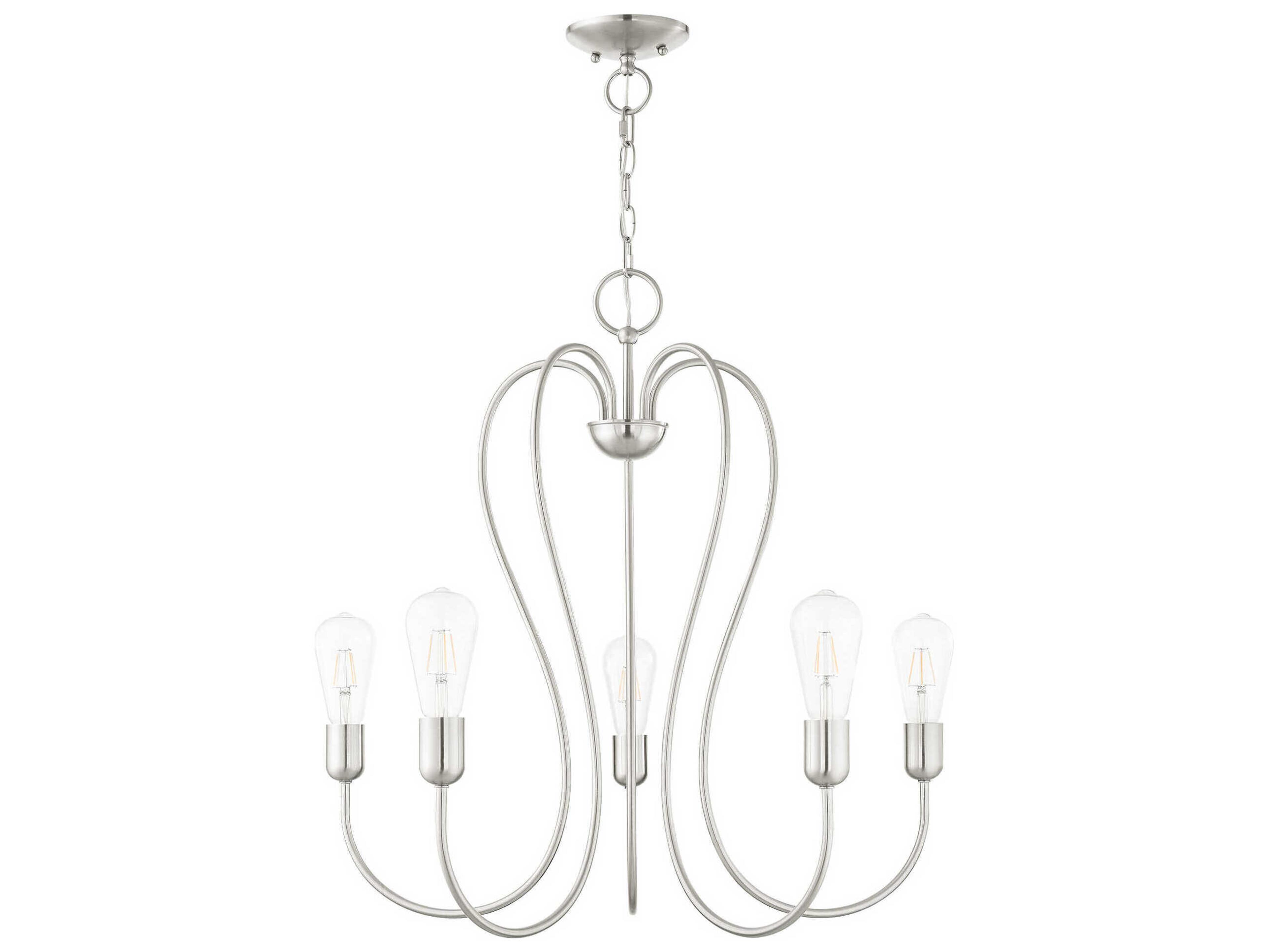 Livex Lighting Lucerne 5-Light Brushed Nickel Chandelier