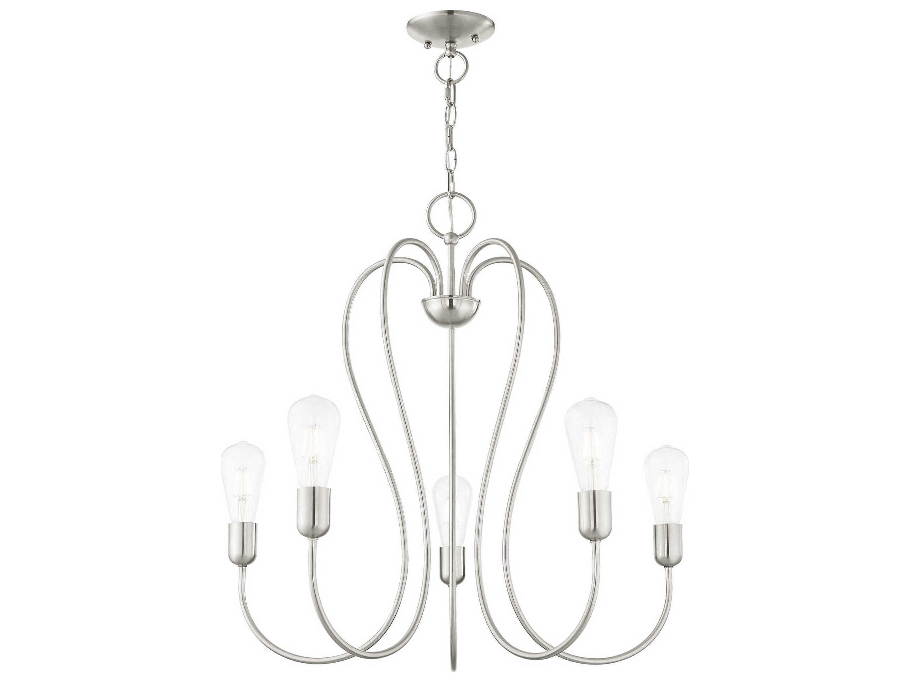 Livex Lighting Lucerne 5-Light Brushed Nickel Chandelier
