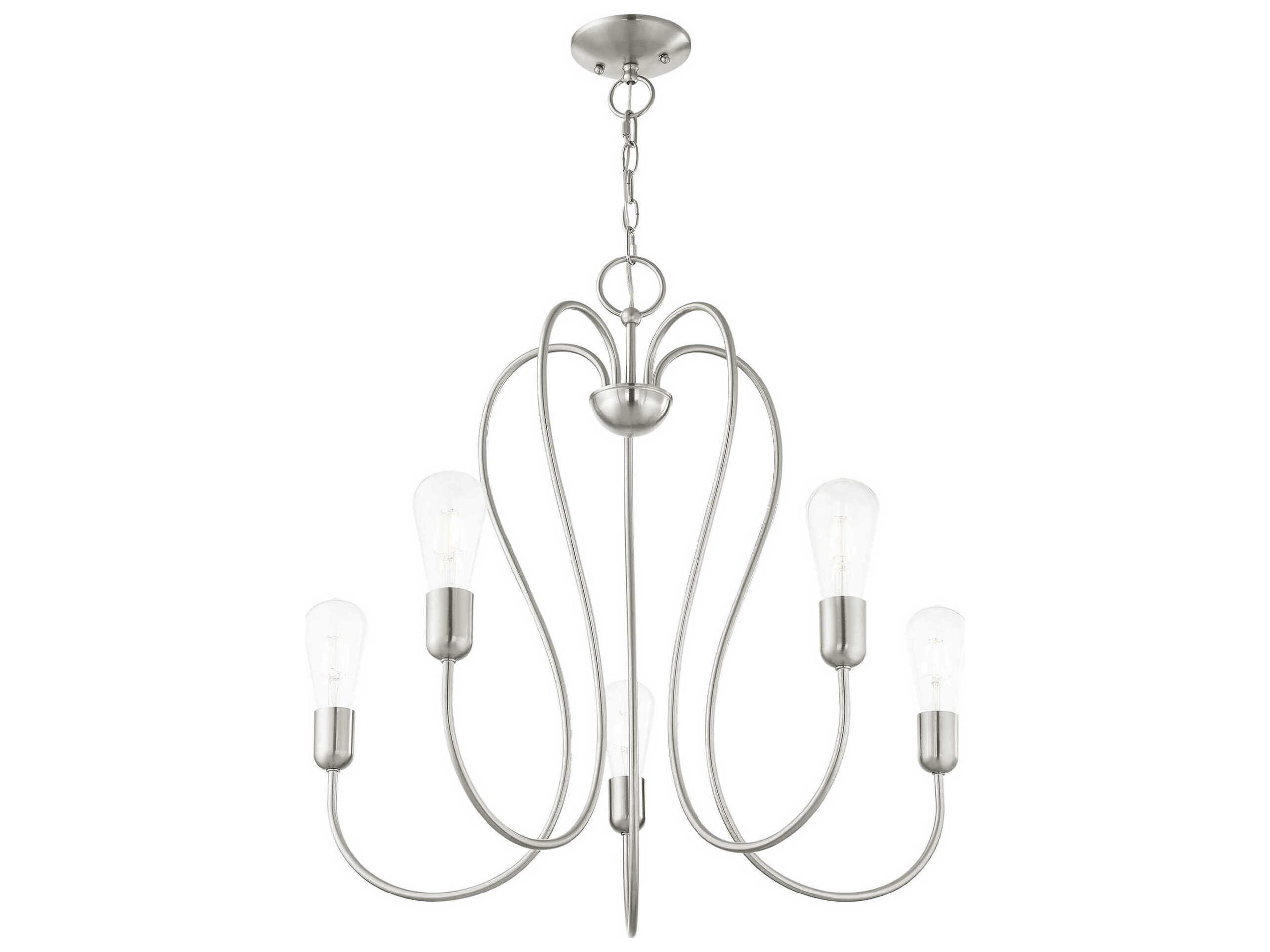 Livex Lighting Lucerne 5-Light Brushed Nickel Chandelier