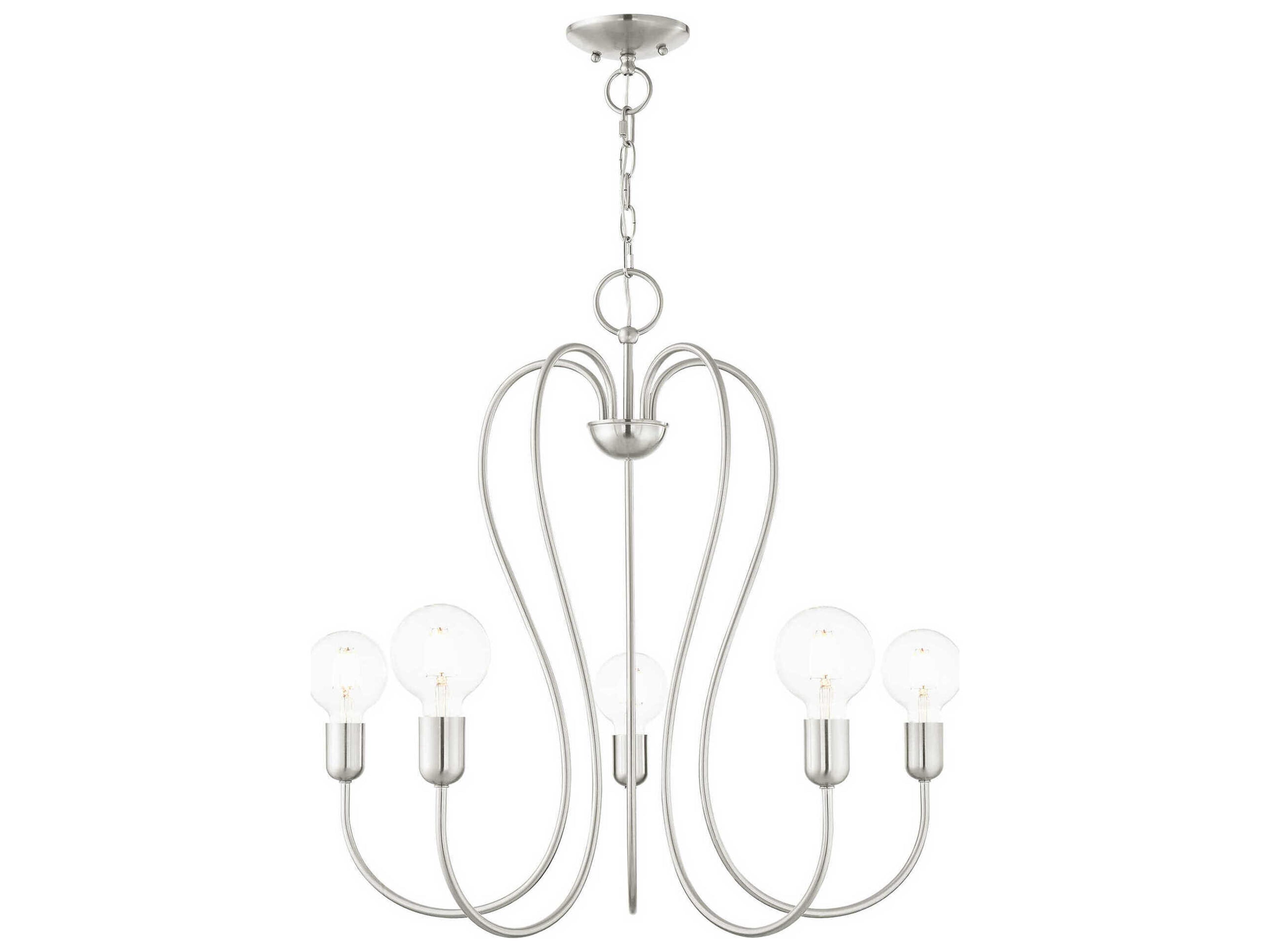 Livex Lighting Lucerne 5-Light Brushed Nickel Chandelier