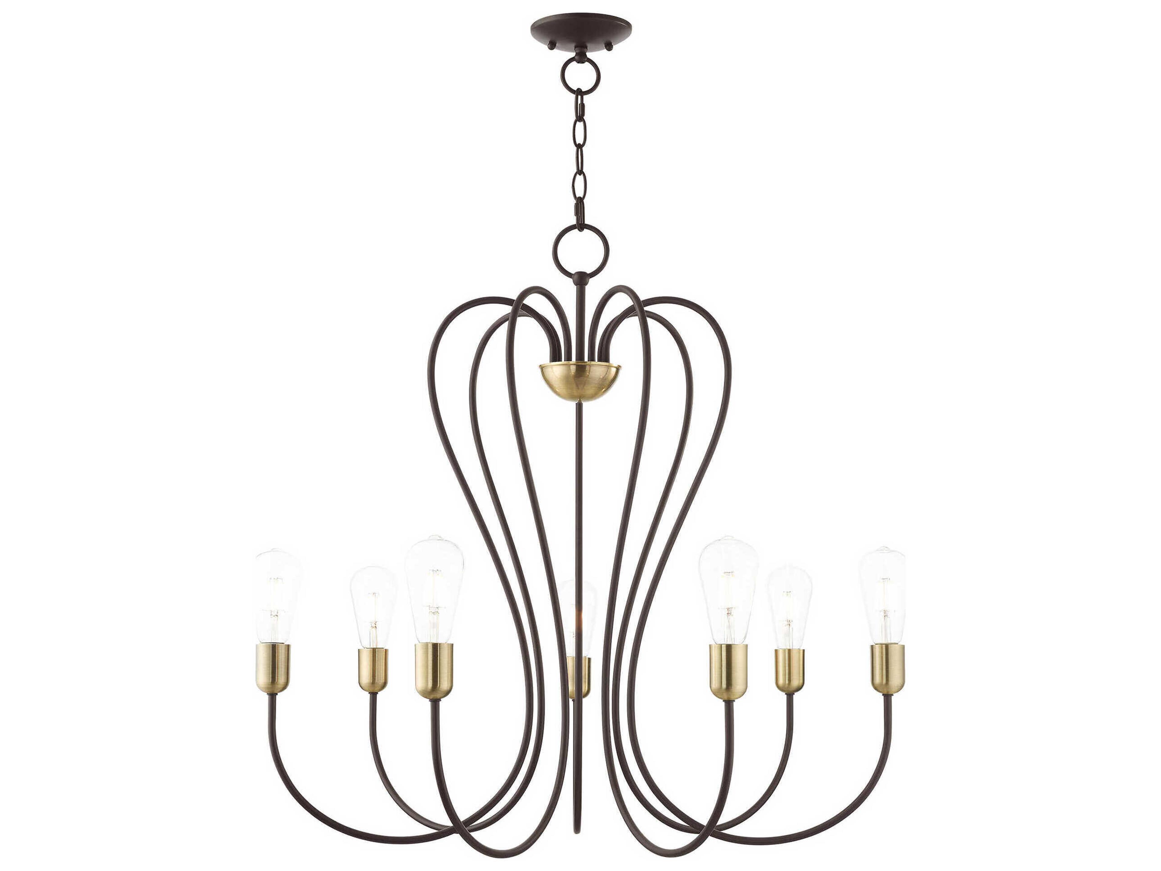 Lucerne 7-Light Bronze Antique Brass Chandelier