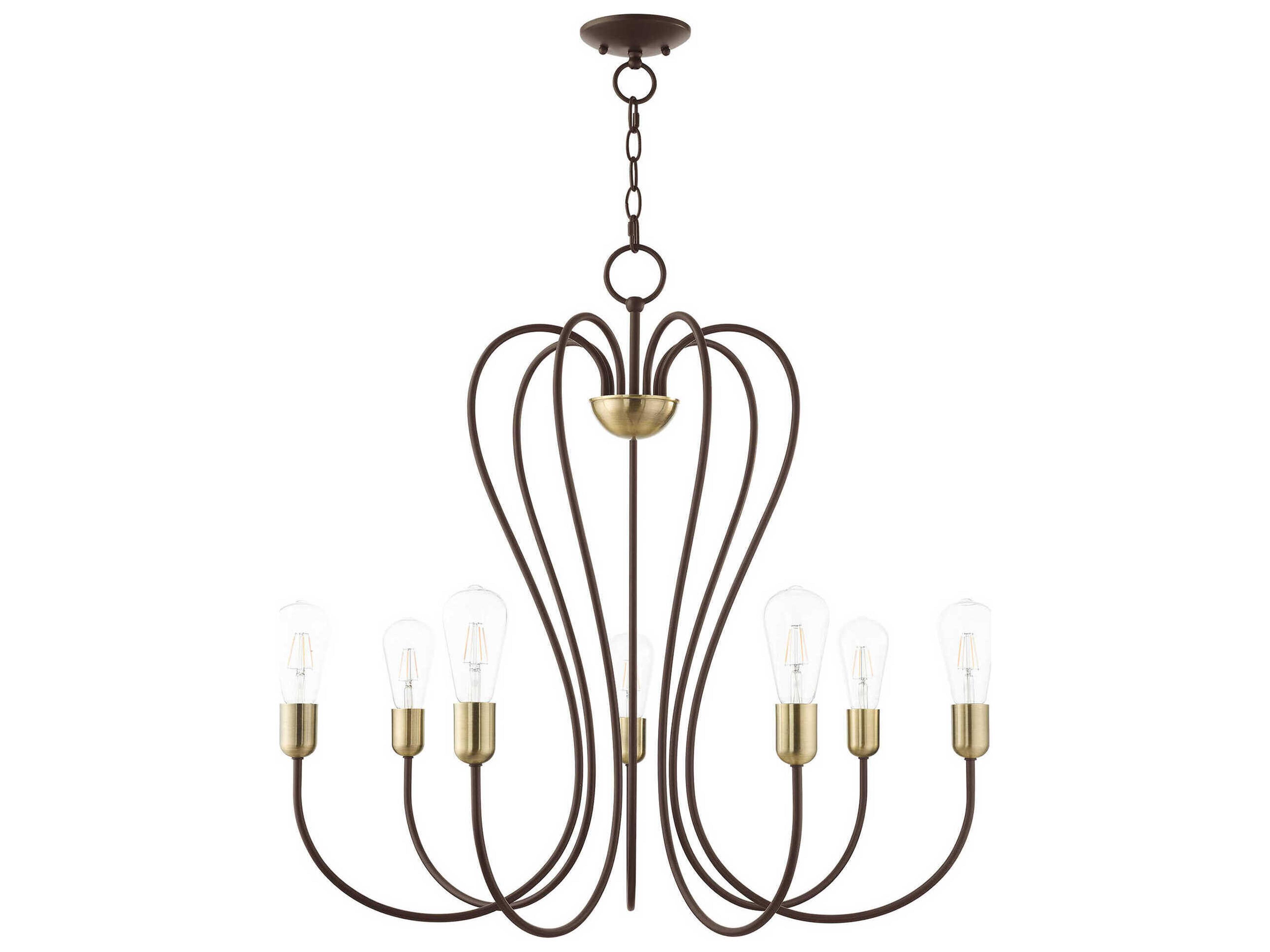 Livex Lighting Lucerne 7-Light Bronze Antique Brass Chandelier