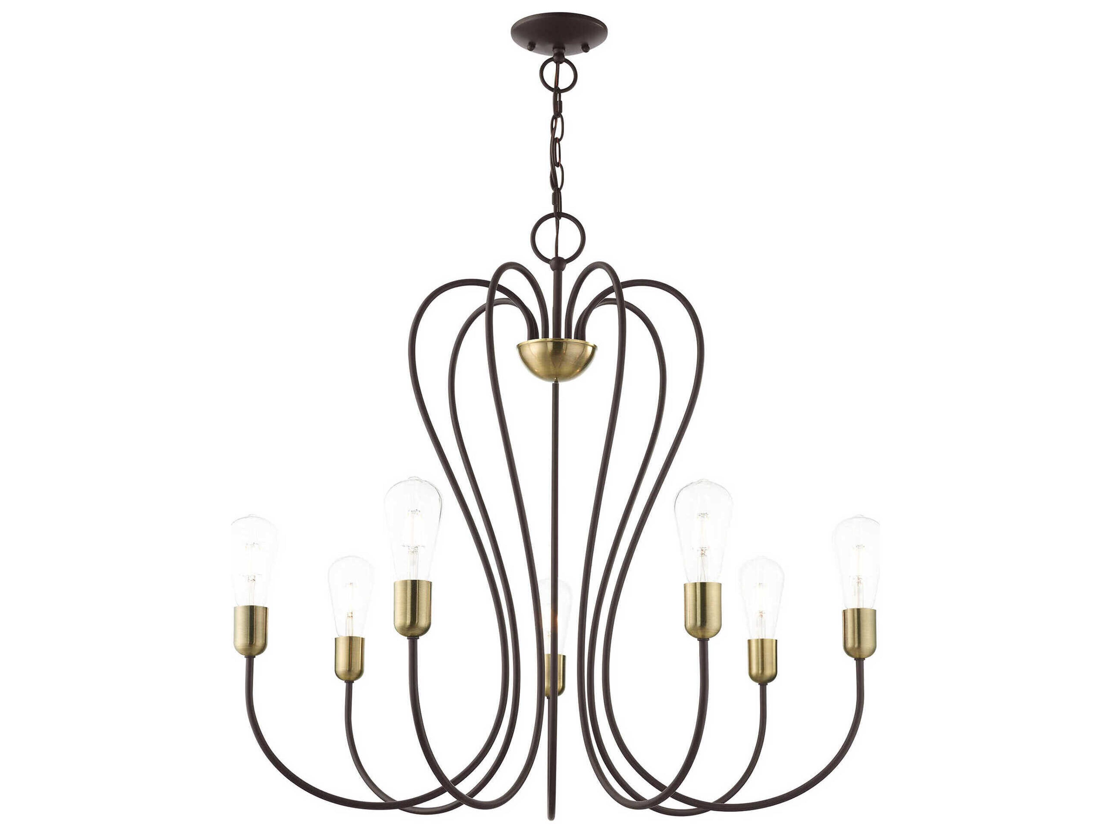 Livex Lighting Lucerne 7-Light Bronze Antique Brass Chandelier