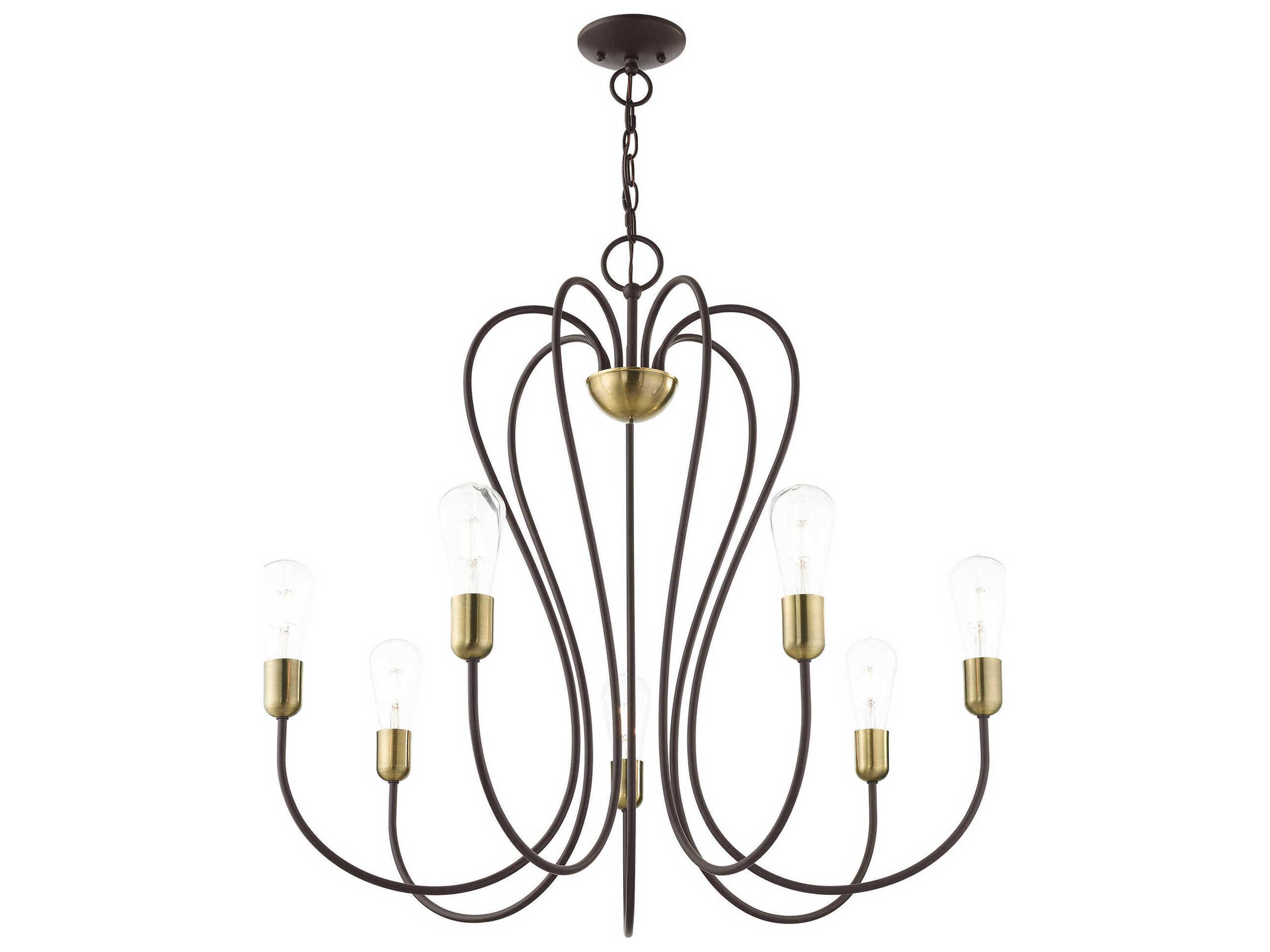 Livex Lighting Lucerne 7-Light Bronze Antique Brass Chandelier