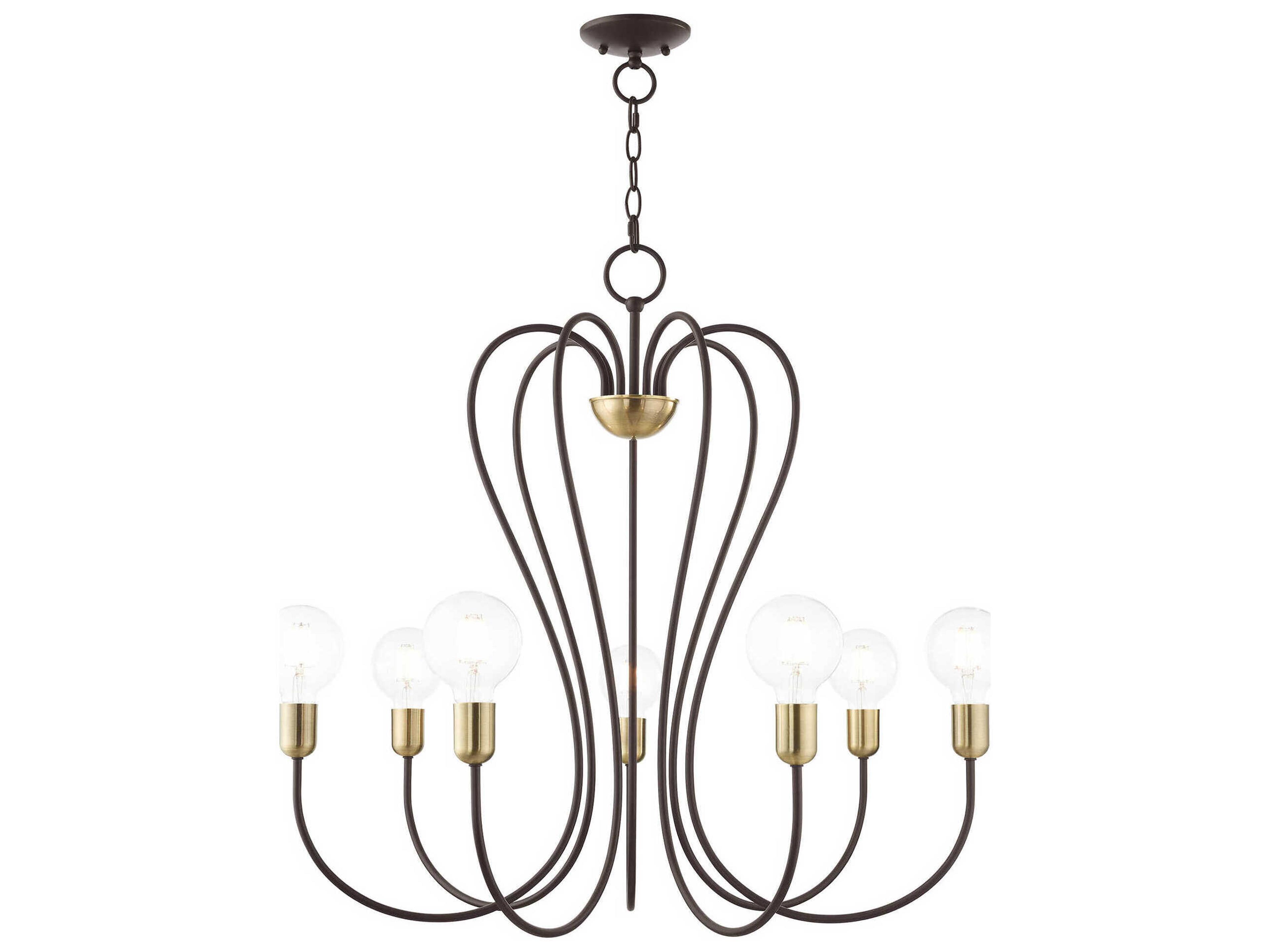 Livex Lighting Lucerne 7-Light Bronze Antique Brass Chandelier