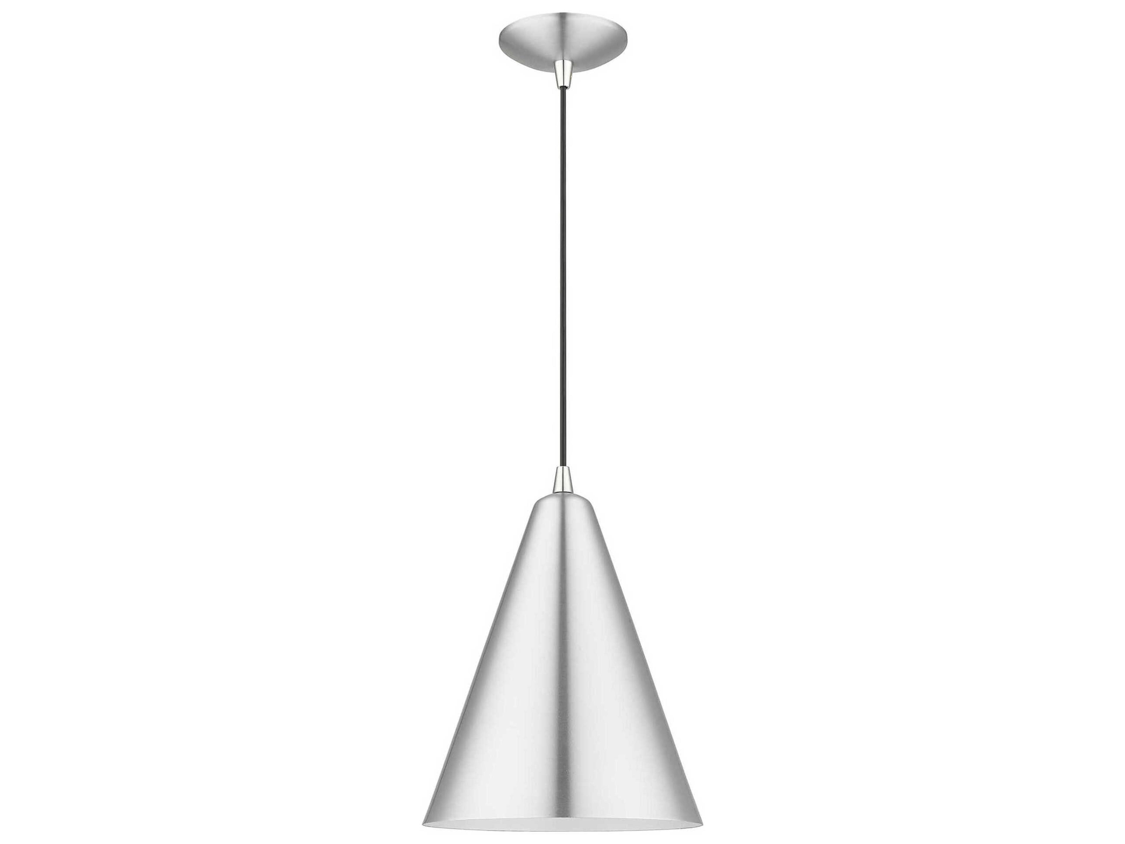 Dulce 1-Light Brushed Aluminum Polished Chrome Mini Pendant