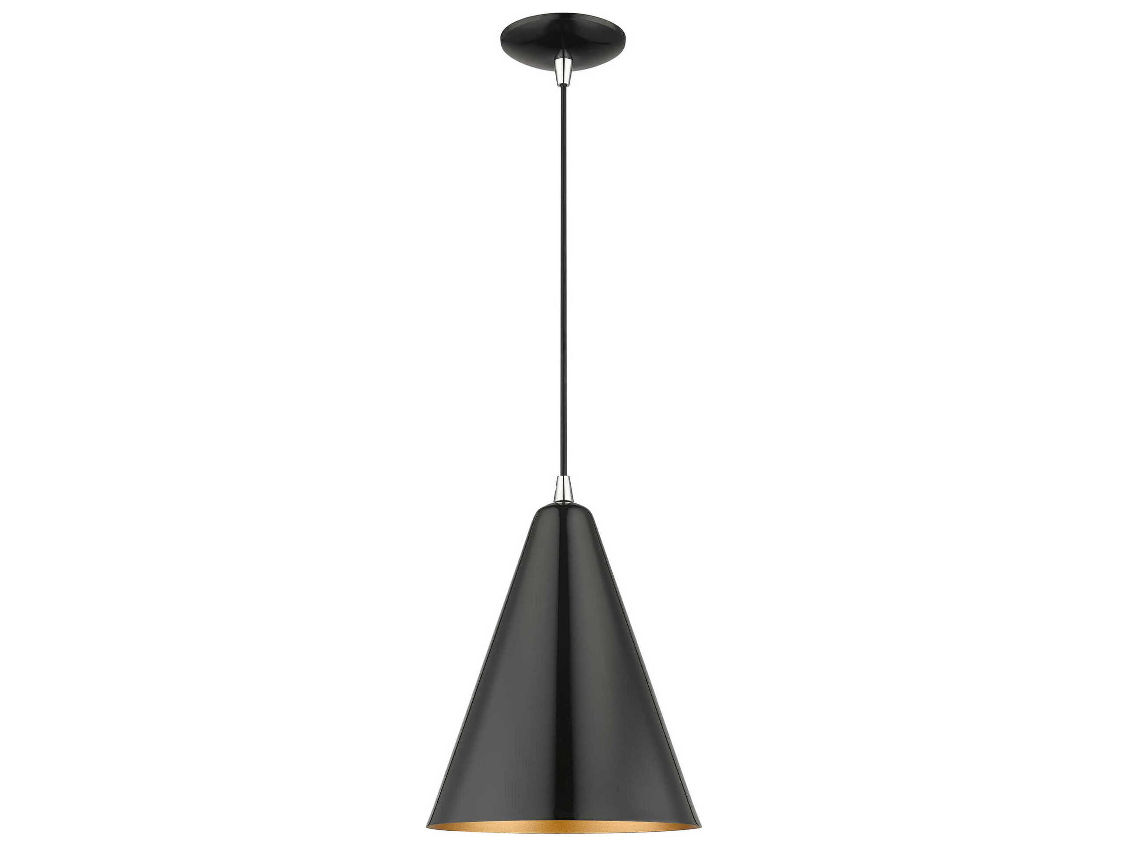 Dulce 1-Light Black Polished Chrome Mini Pendant