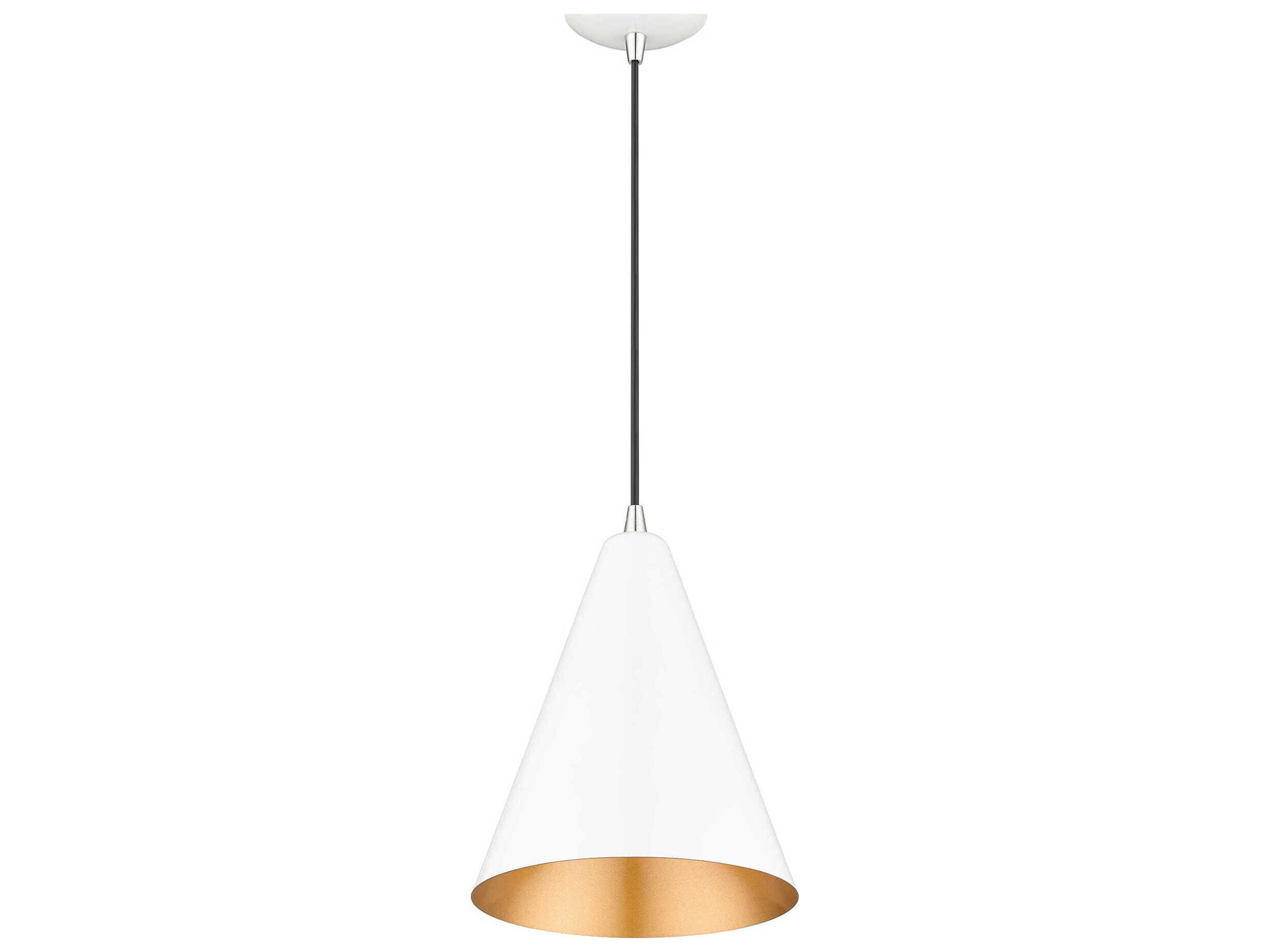 Livex Lighting Dulce 1-Light White Polished Chrome Mini Pendant