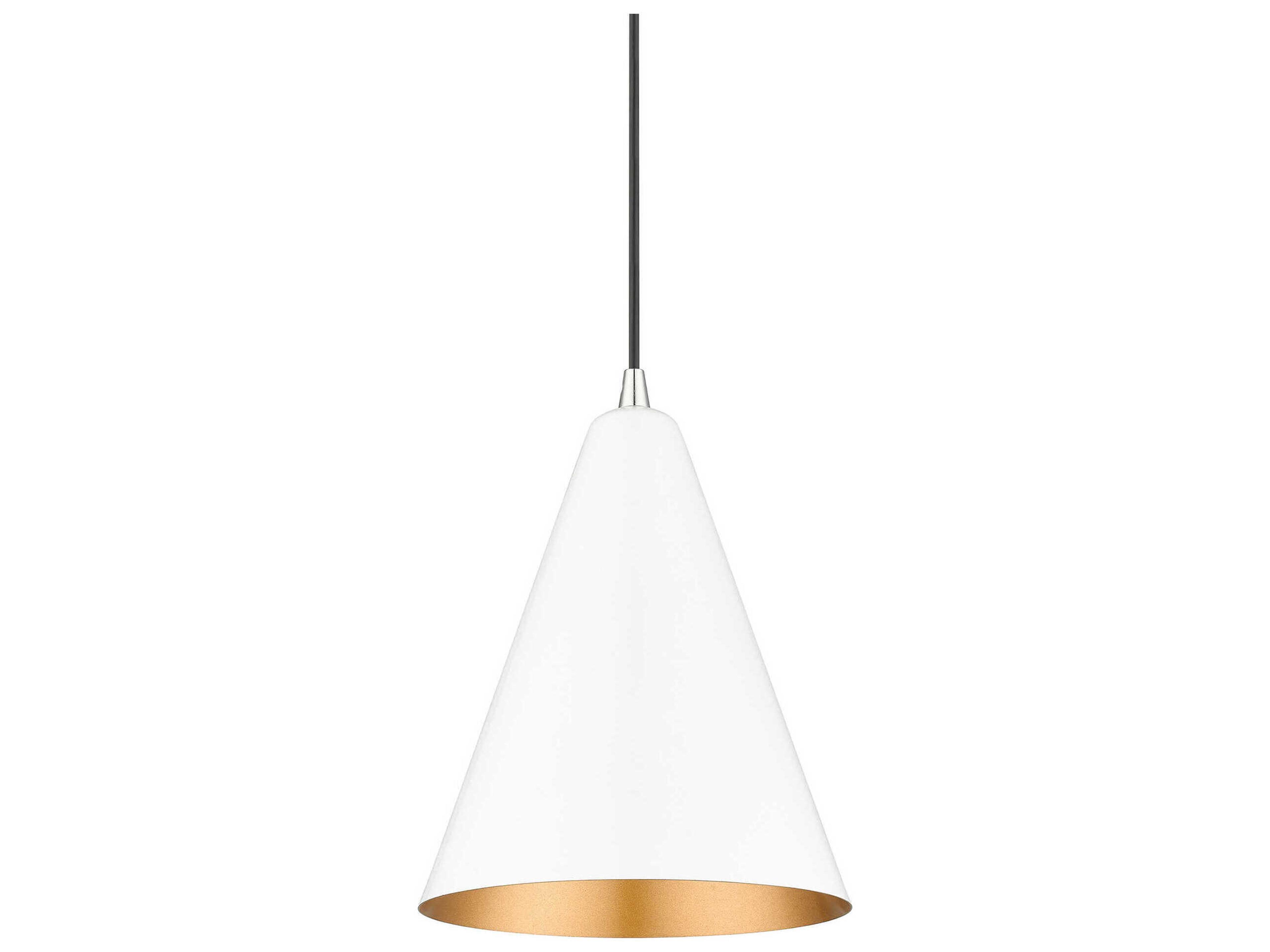 Livex Lighting Dulce 1-Light White Polished Chrome Mini Pendant
