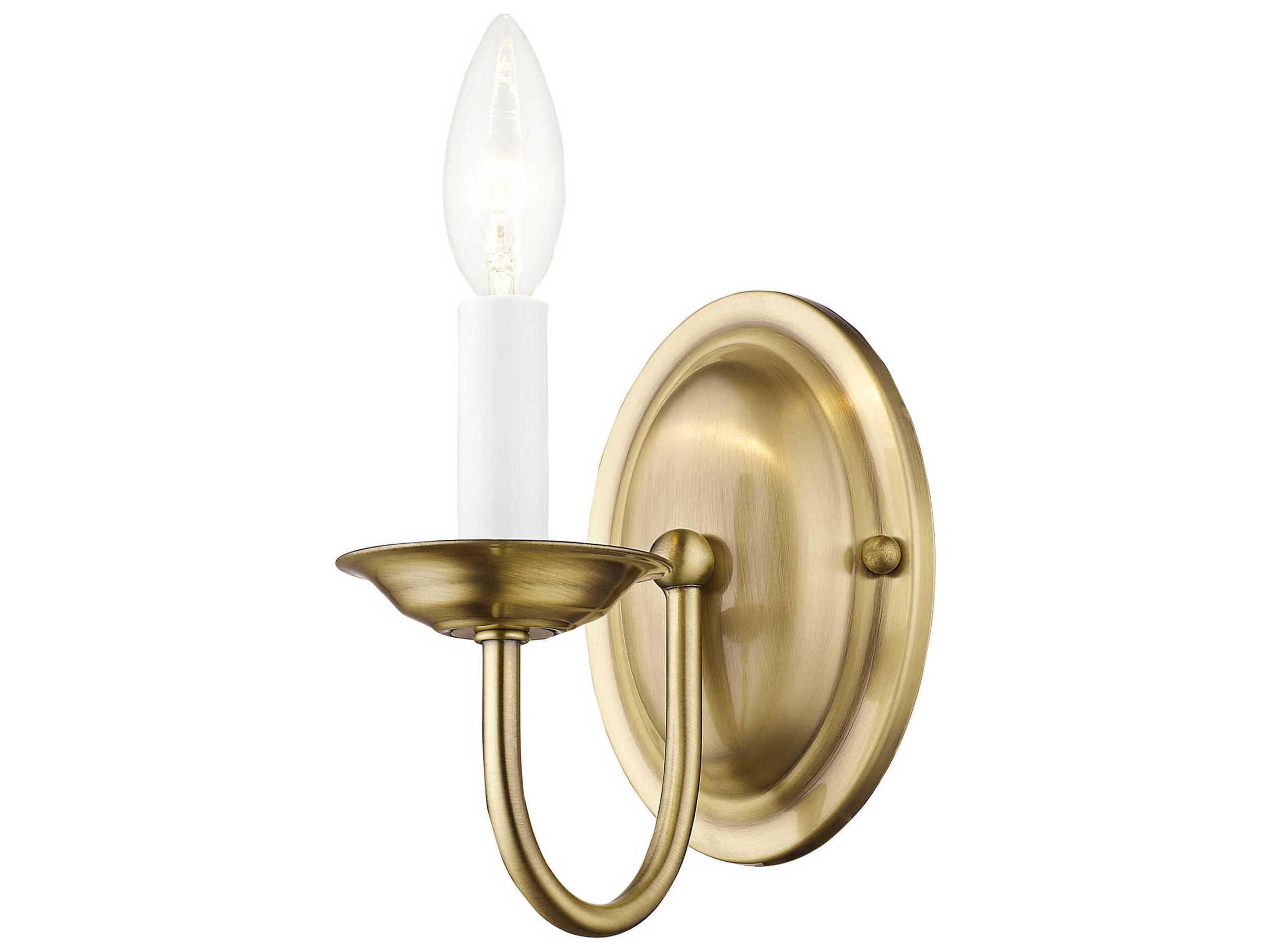Livex Lighting Home Basics 1-Light Antique Brass Wall Sconce