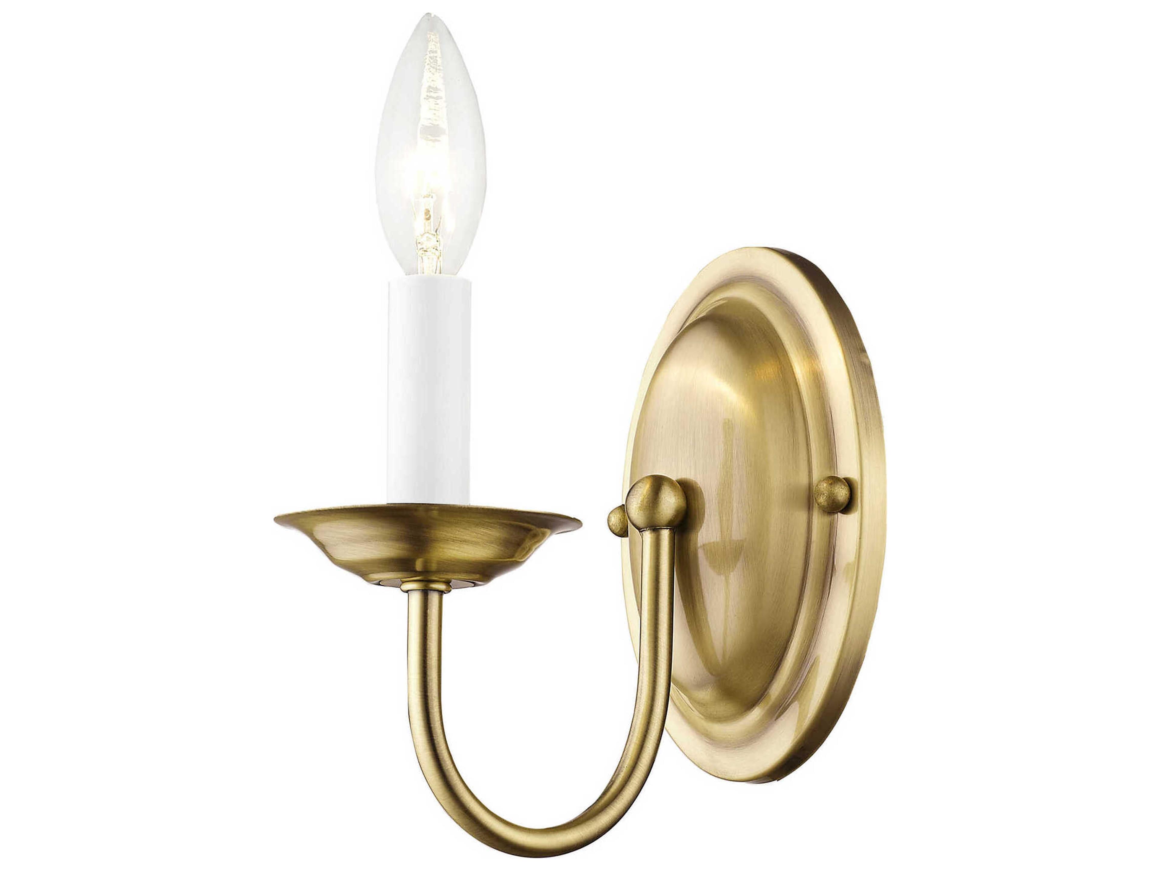 Livex Lighting Home Basics 1-Light Antique Brass Wall Sconce