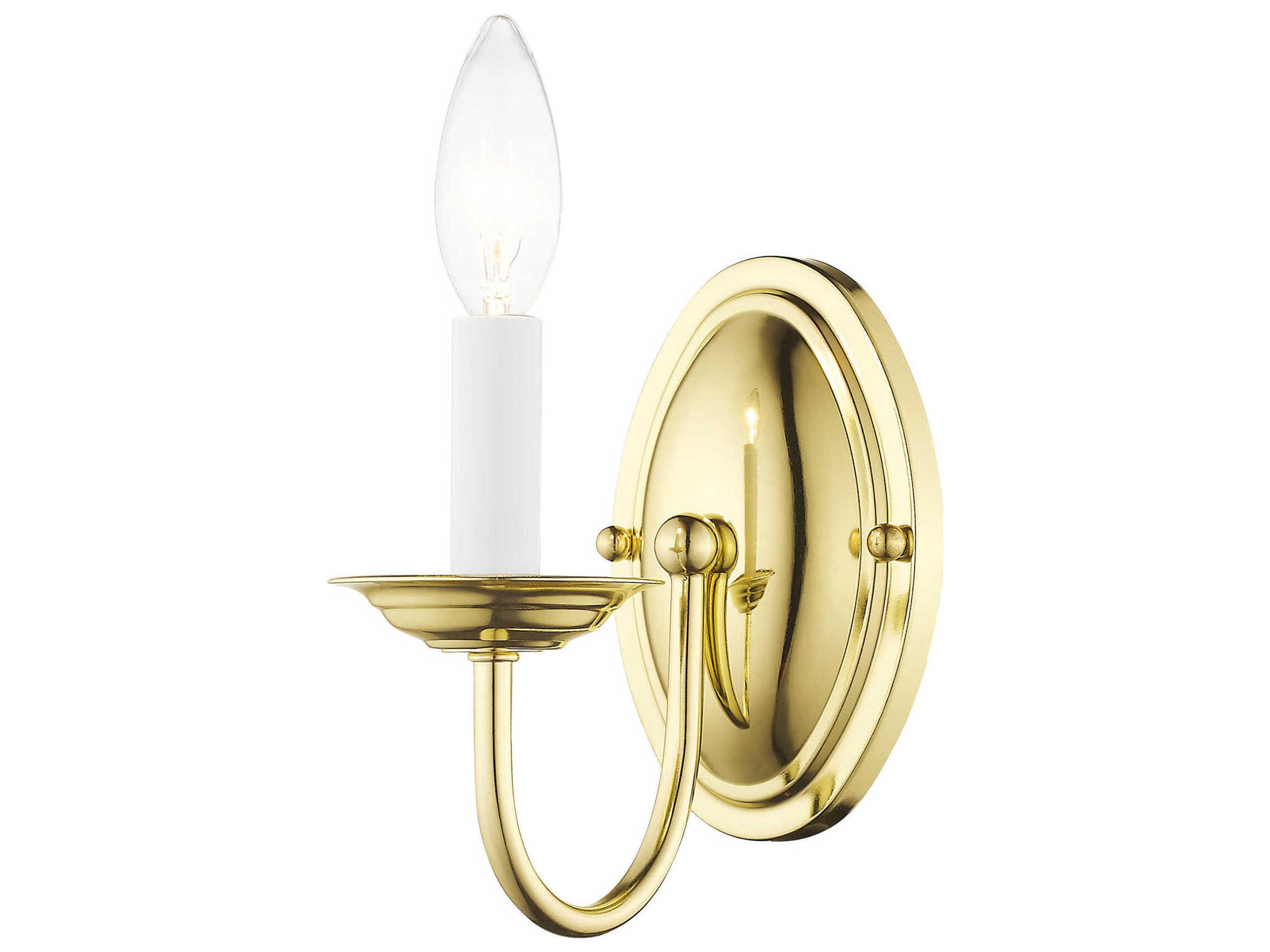 Home Basics 1-Light Polished Brass Wall Sconce