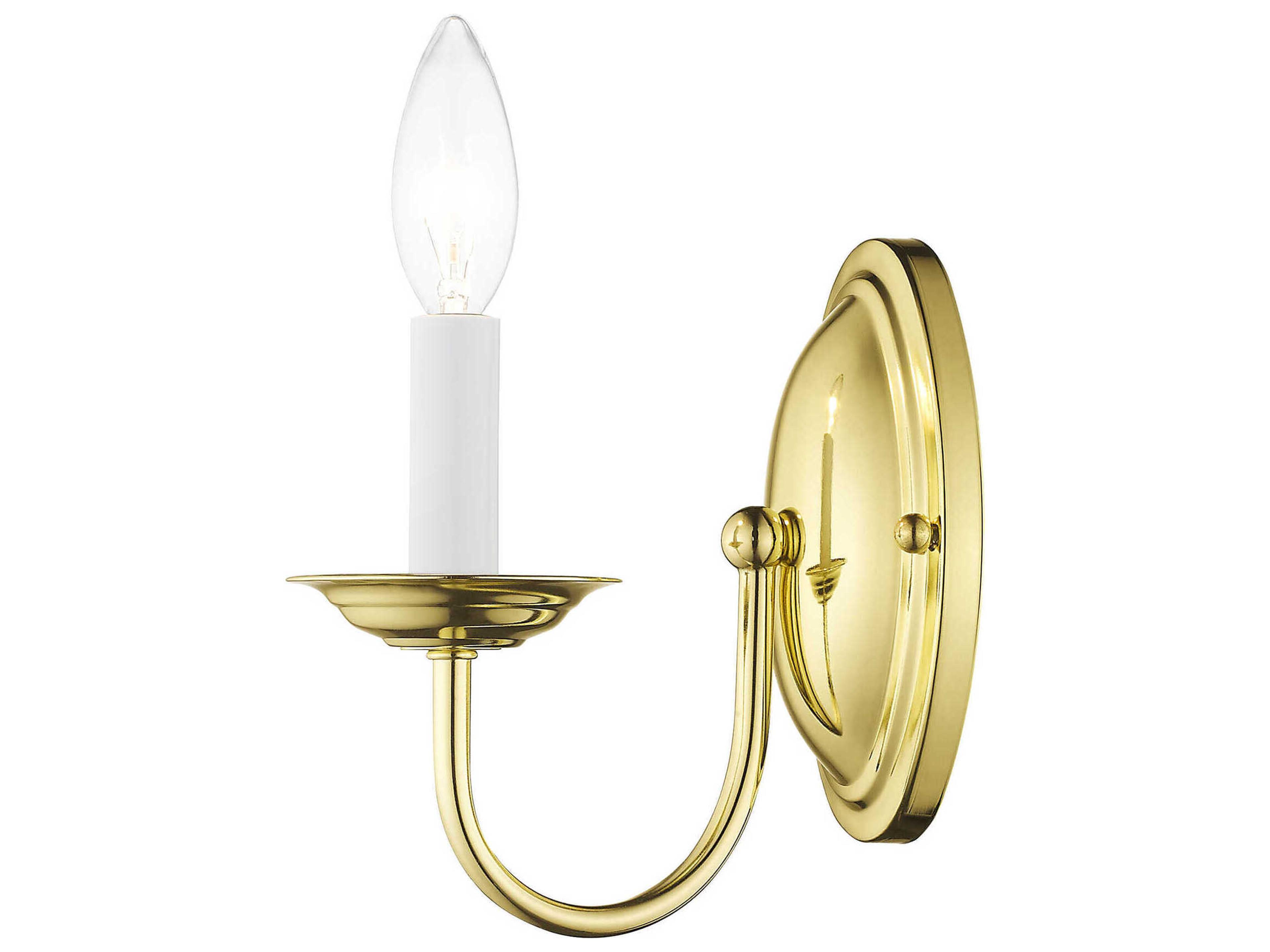 Livex Lighting Home Basics 1-Light Polished Brass Wall Sconce