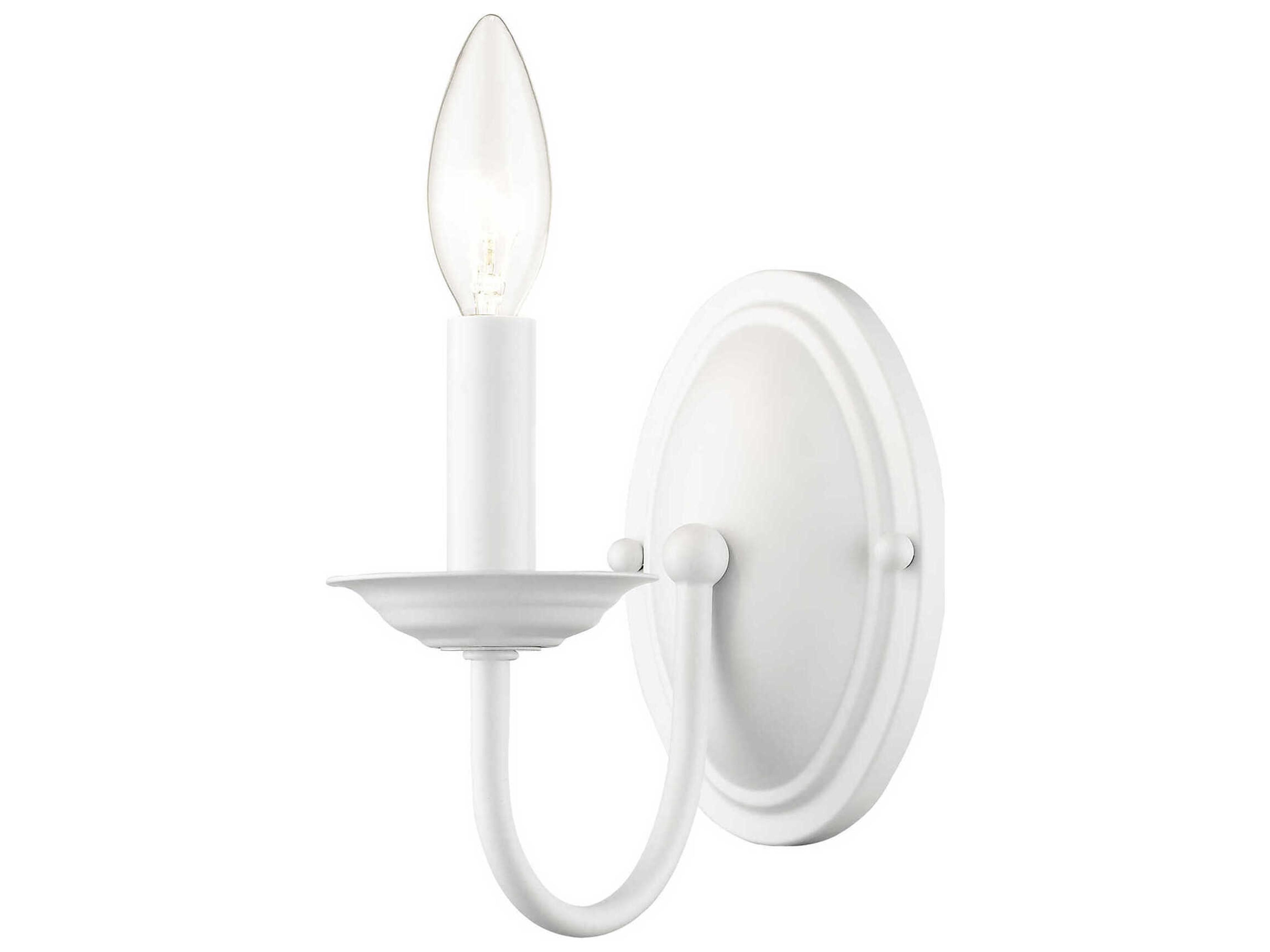 Home Basics 1-Light White Wall Sconce