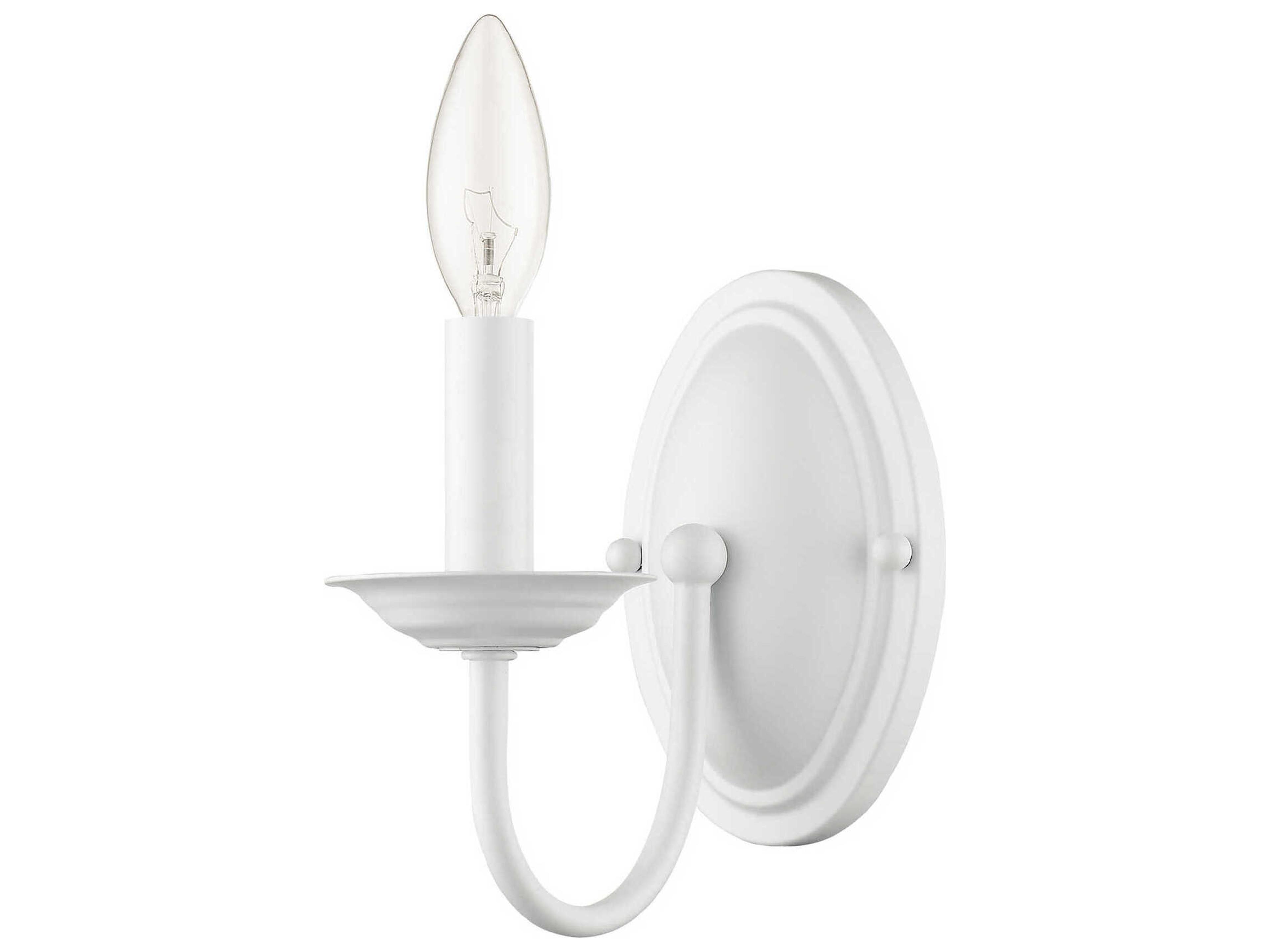Livex Lighting Home Basics 1-Light White Wall Sconce