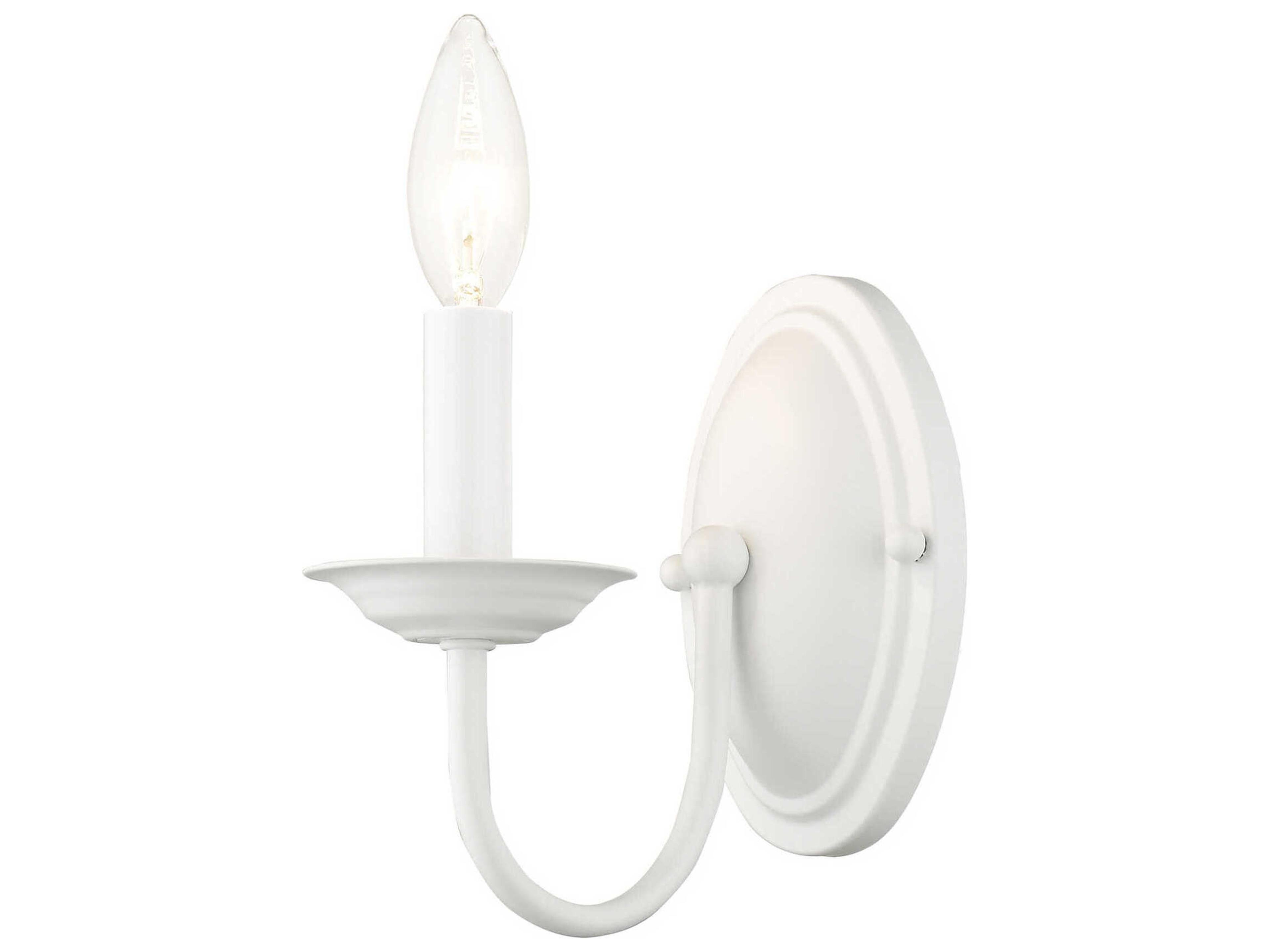 Livex Lighting Home Basics 1-Light White Wall Sconce