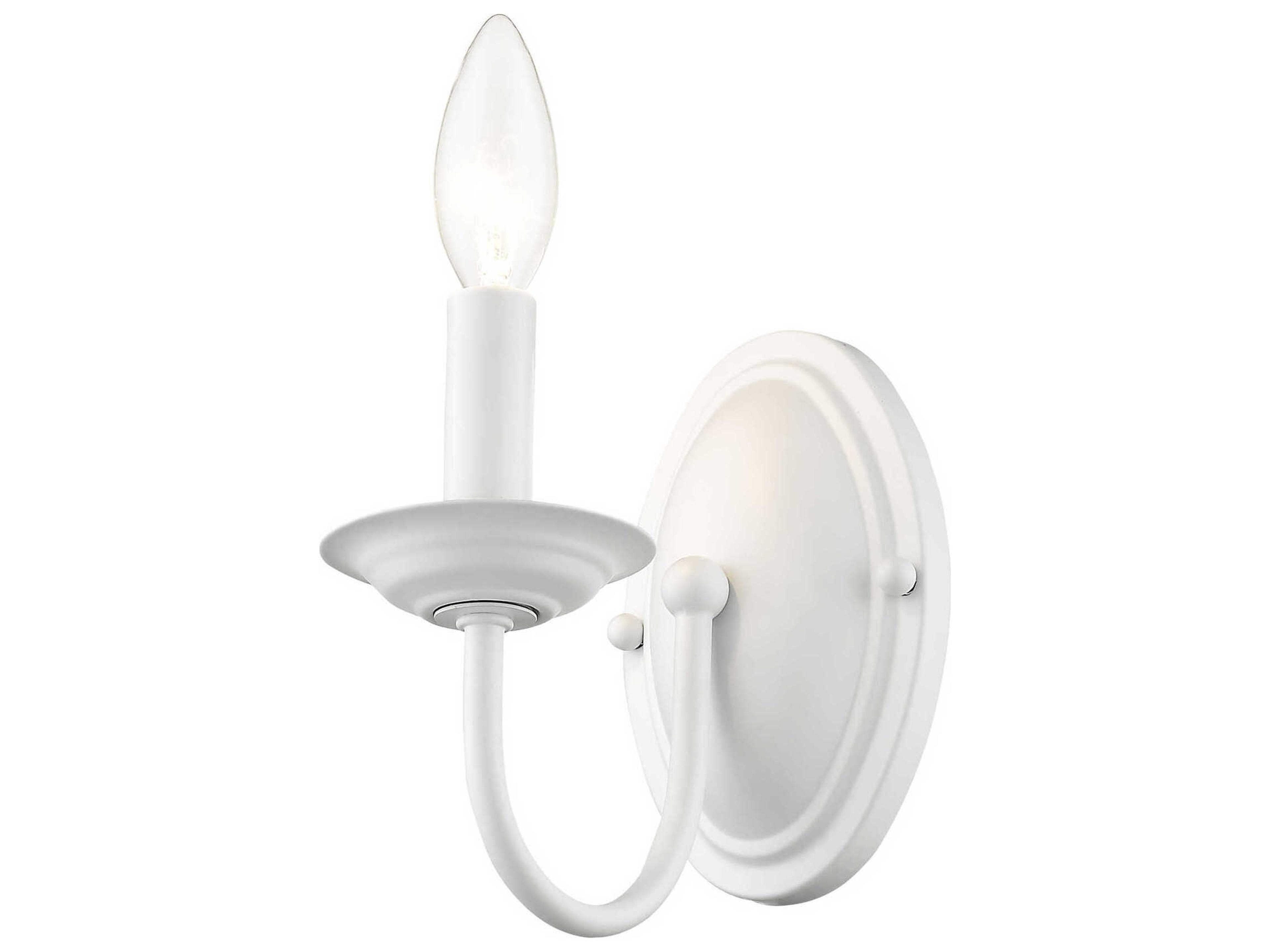 Livex Lighting Home Basics 1-Light White Wall Sconce