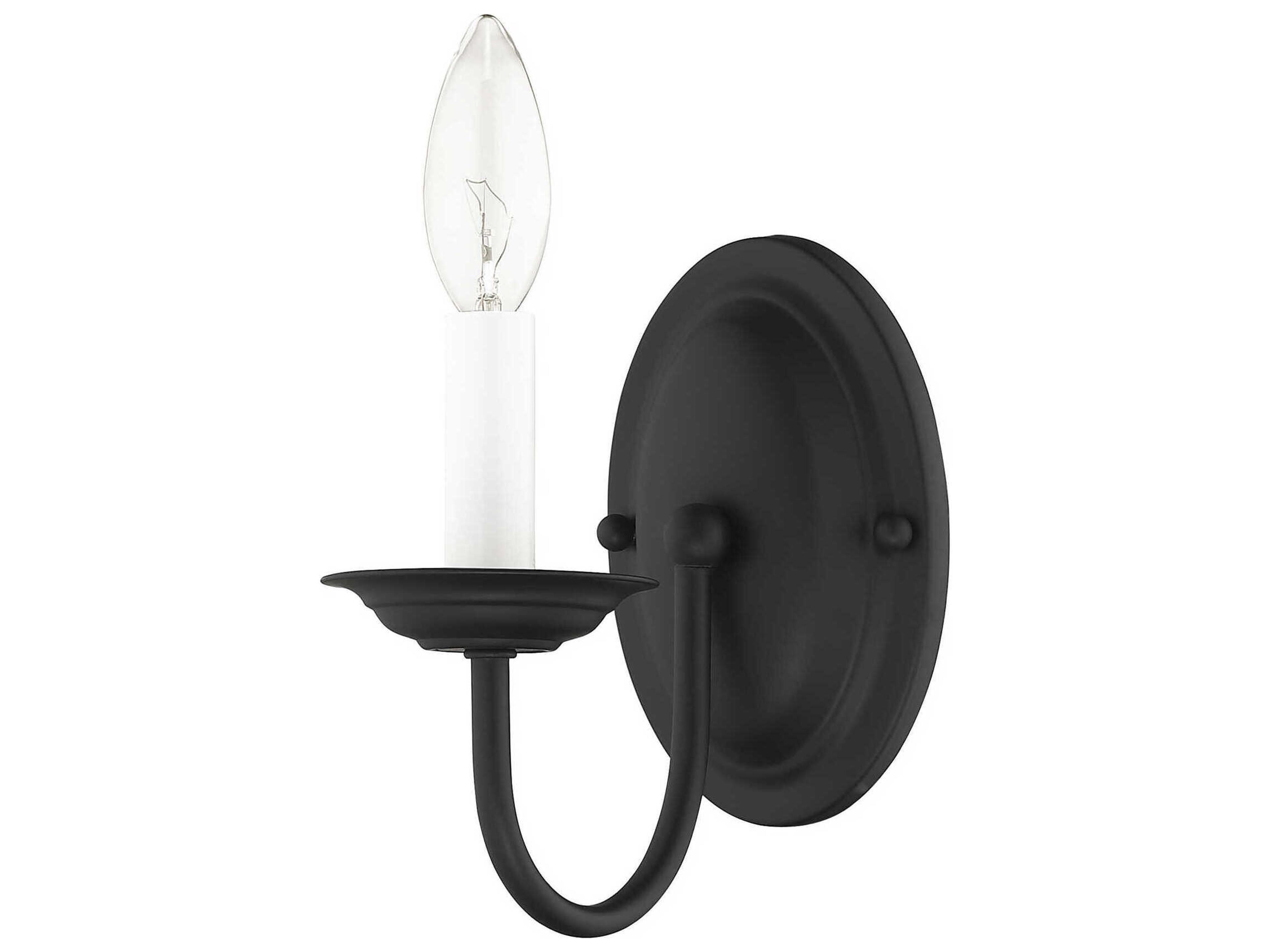 Livex Lighting Home Basics 1-Light Black Wall Sconce