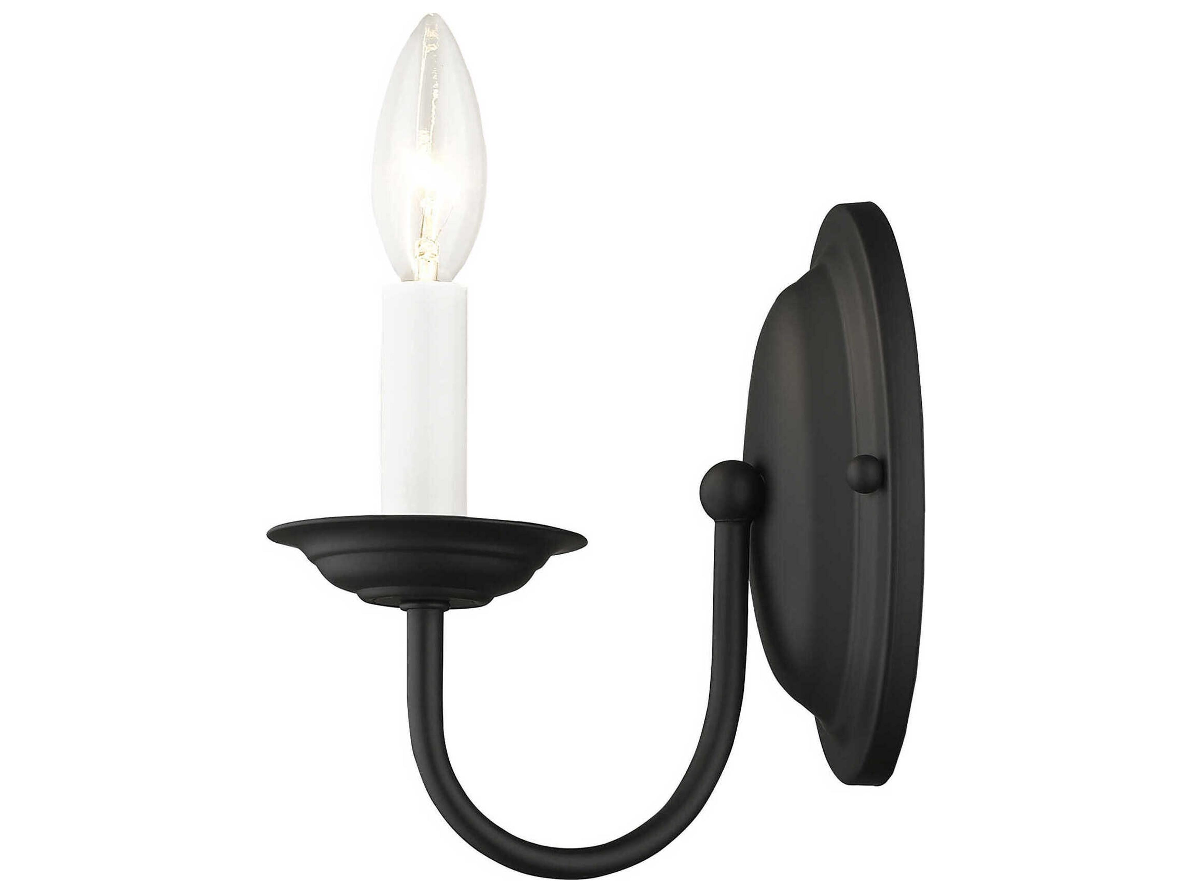 Livex Lighting Home Basics 1-Light Black Wall Sconce