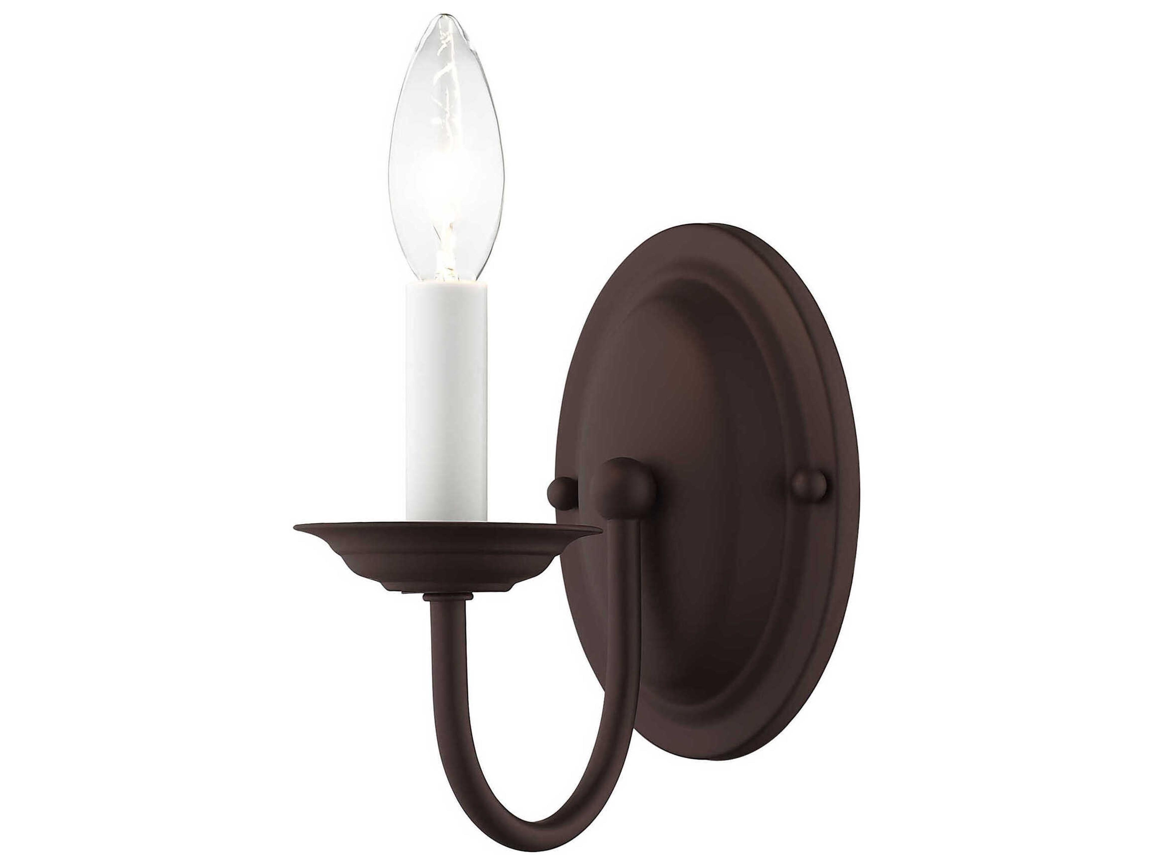 Home Basics 1-Light Bronze Wall Sconce