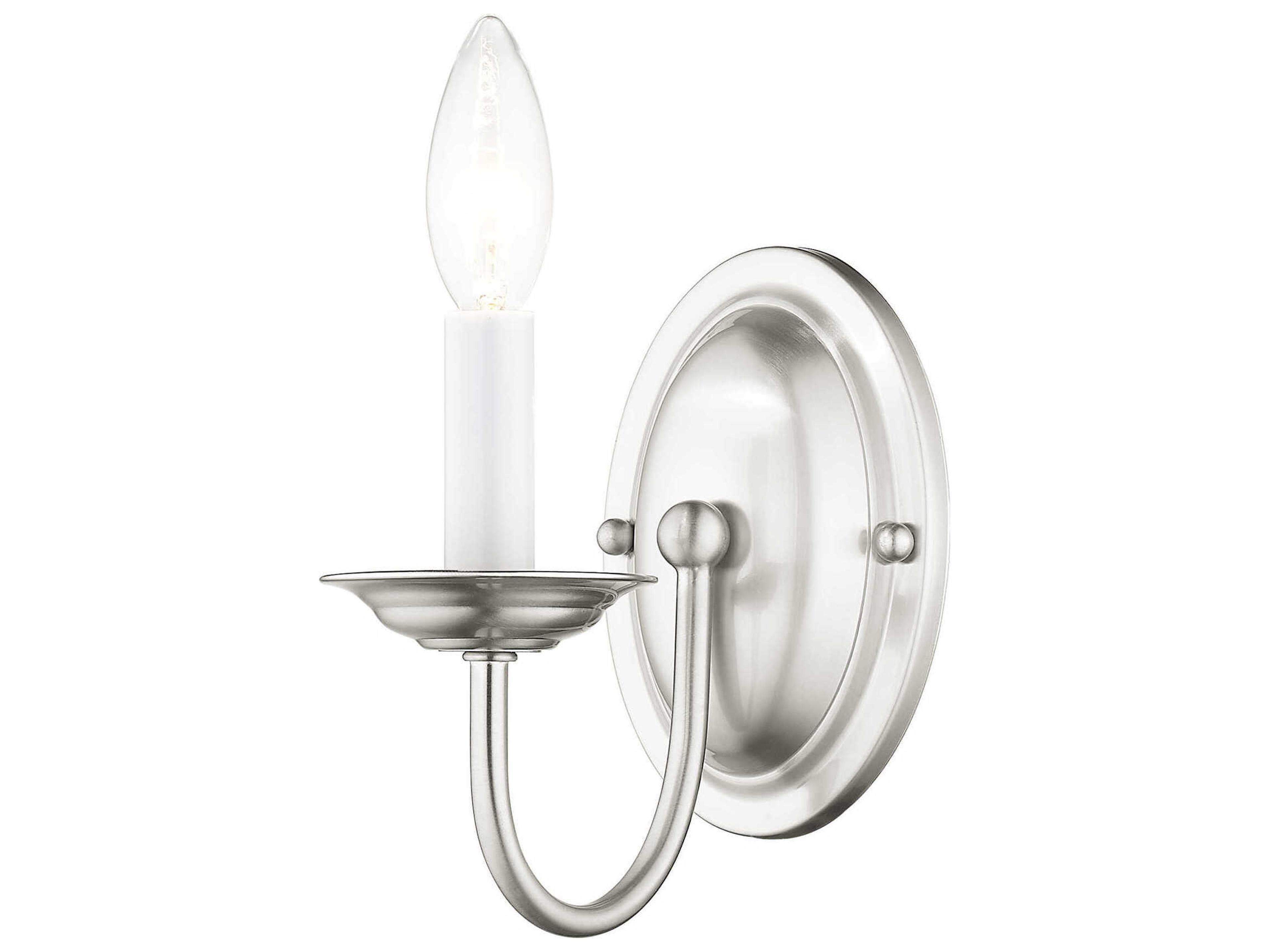 Home Basics 1-Light Brushed Nickel Wall Sconce