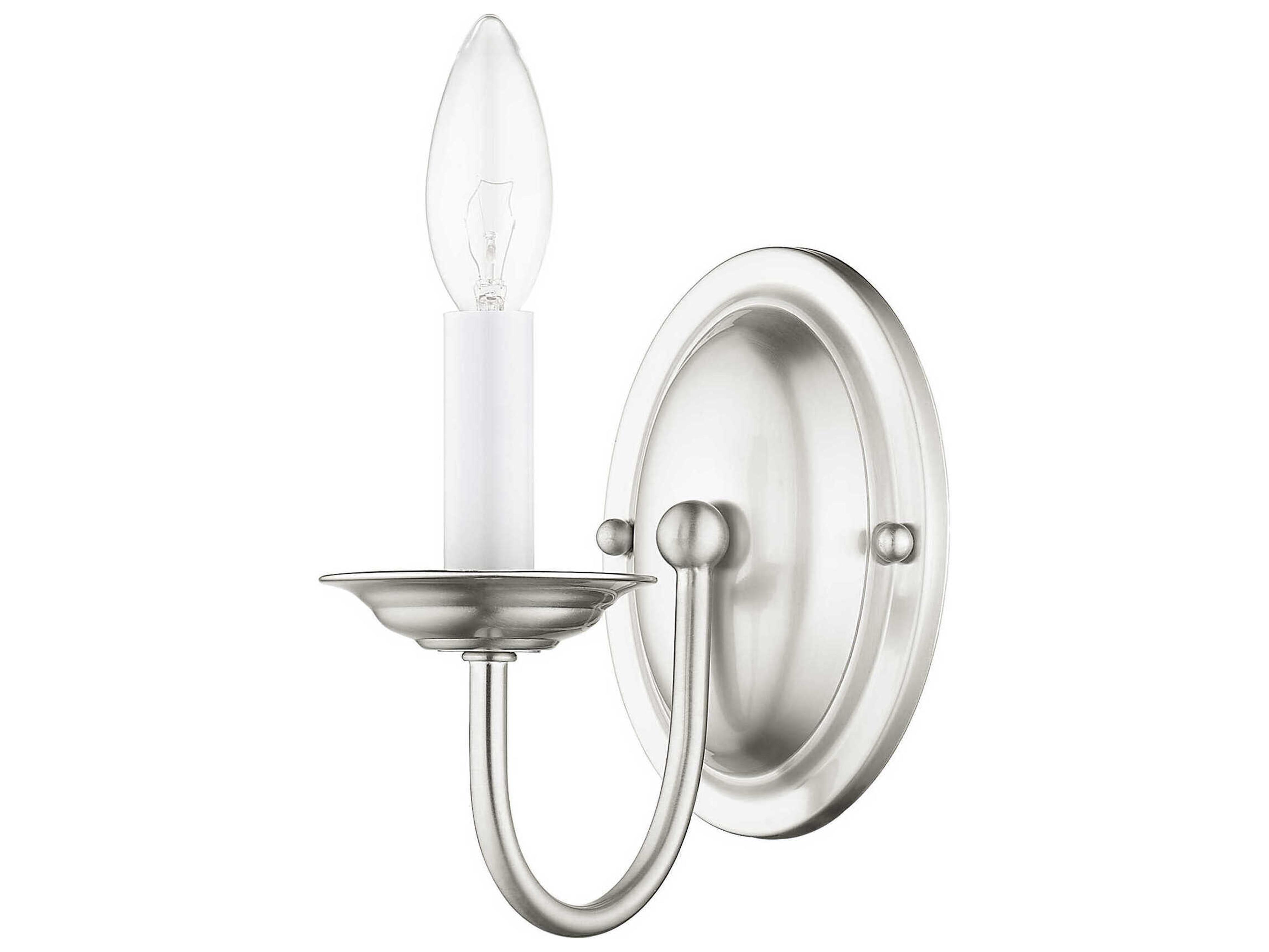 Livex Lighting Home Basics 1-Light Brushed Nickel Wall Sconce